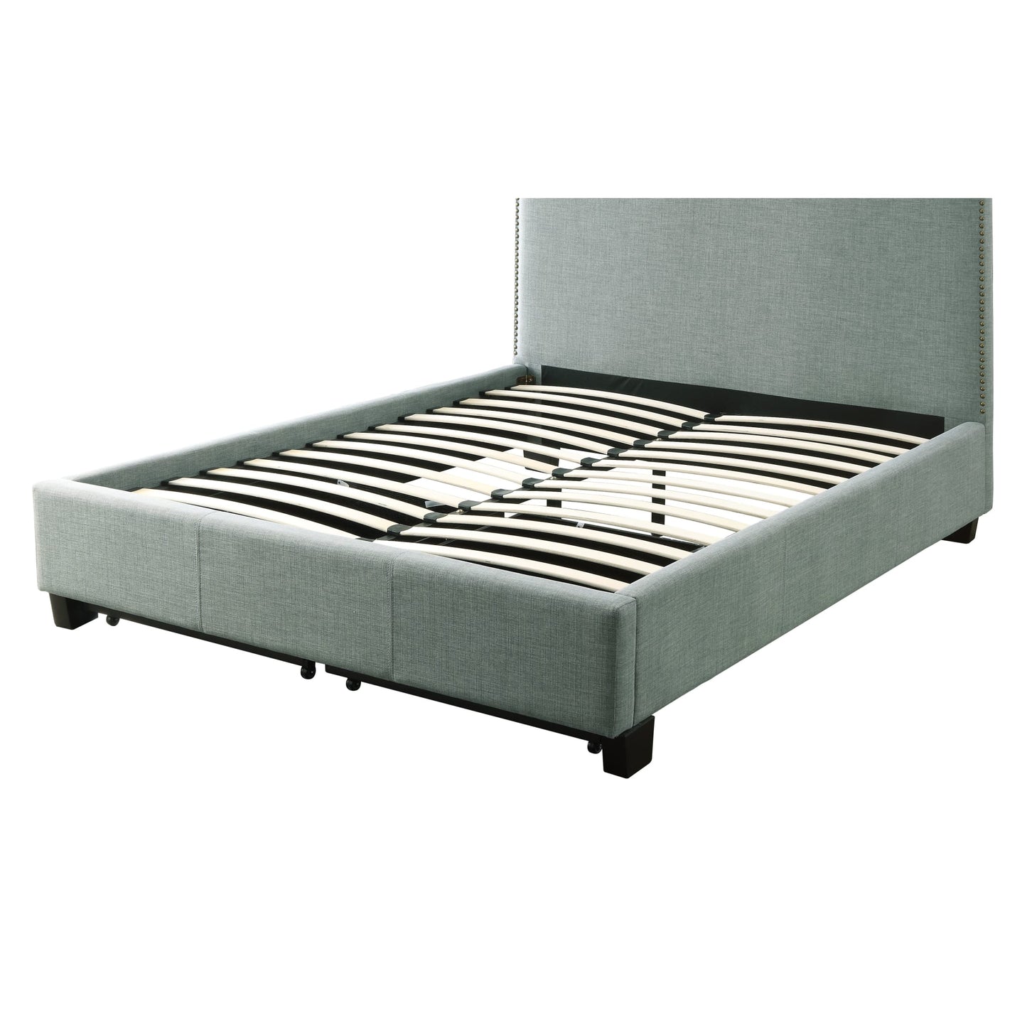 Modus Ariana Upholstered Footboard Storage Bed in Bluebird