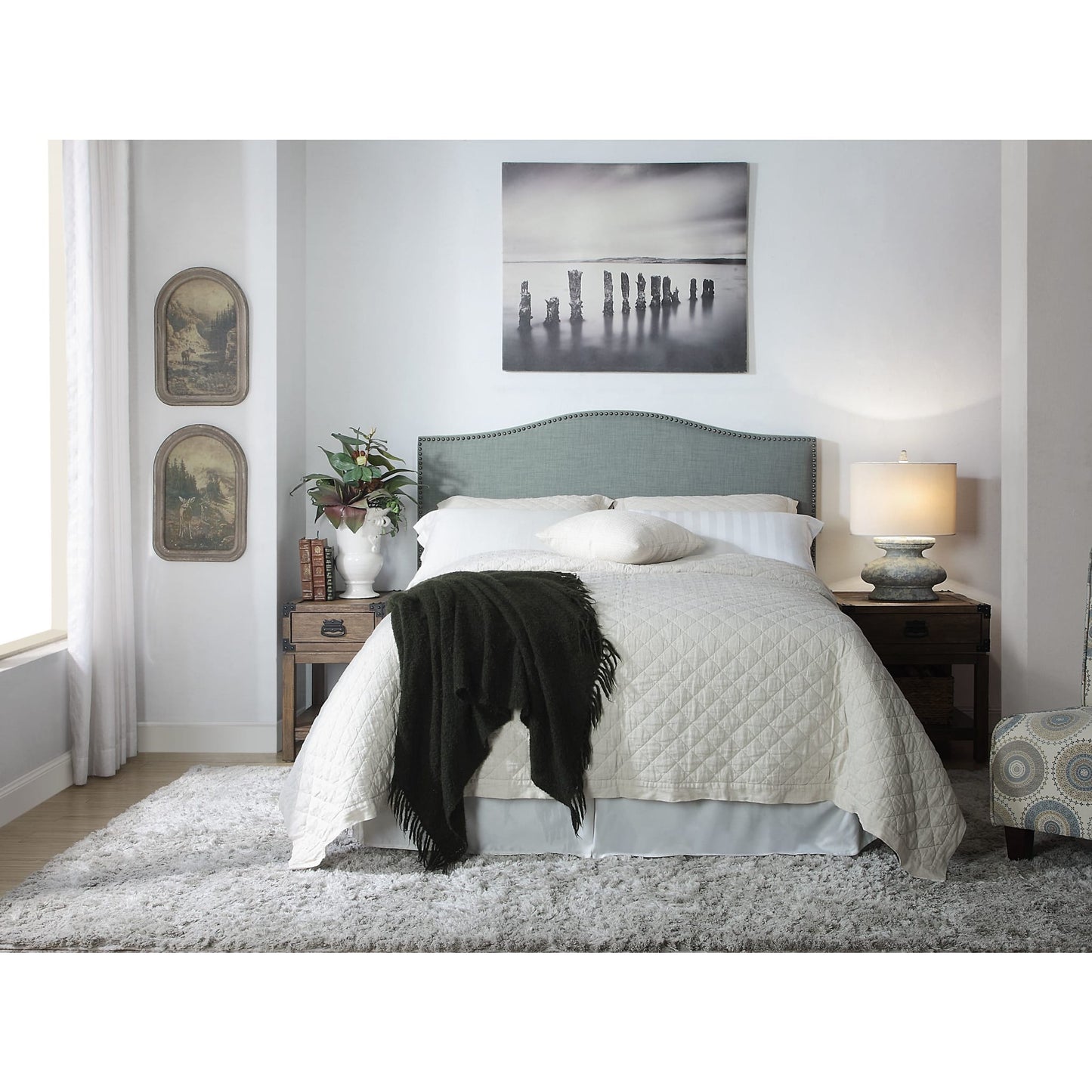 Modus Ariana Upholstered Platform Bed in Bluebird