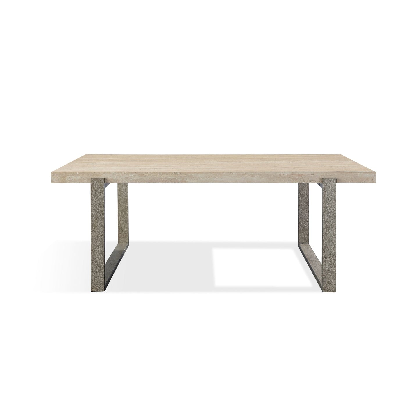 Modus Modus Ariela Natural Travertine Coffee Table with Bronze Metal Base