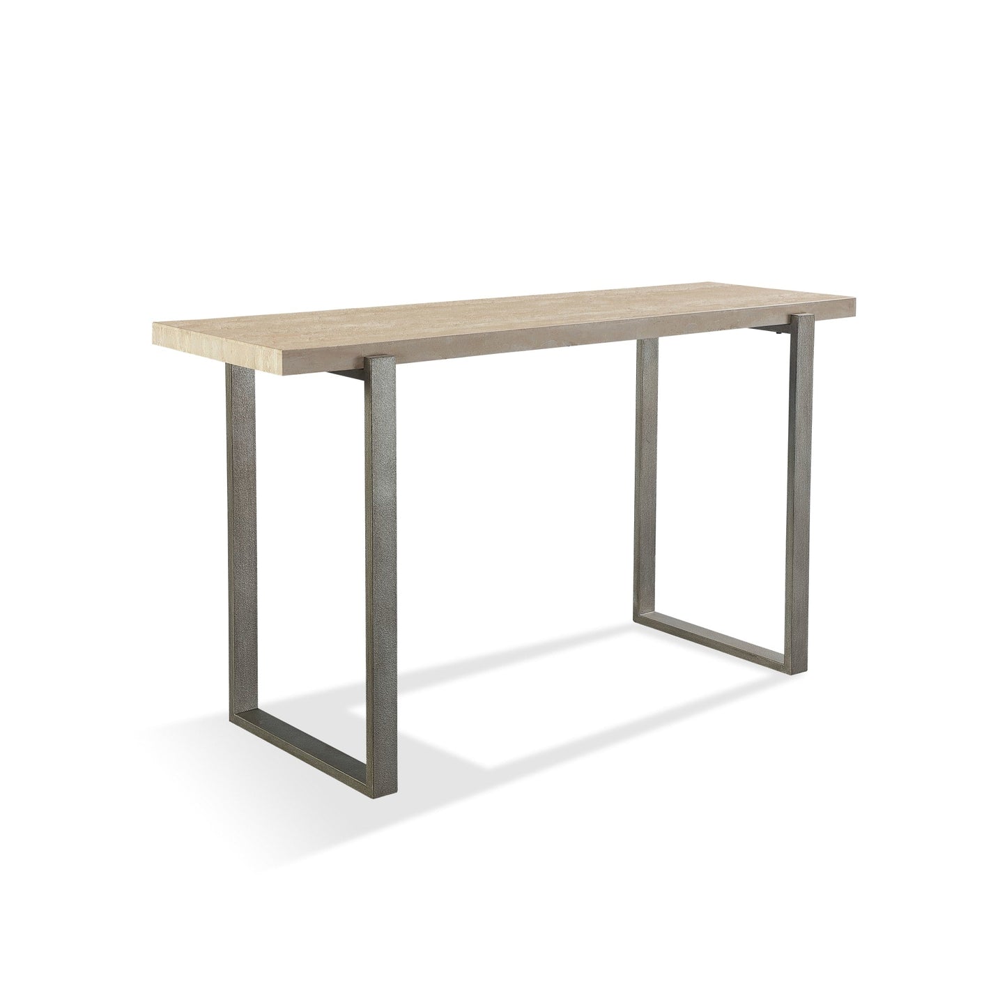 Modus Ariela Natural Travertine Console Table with Bronze Metal Base