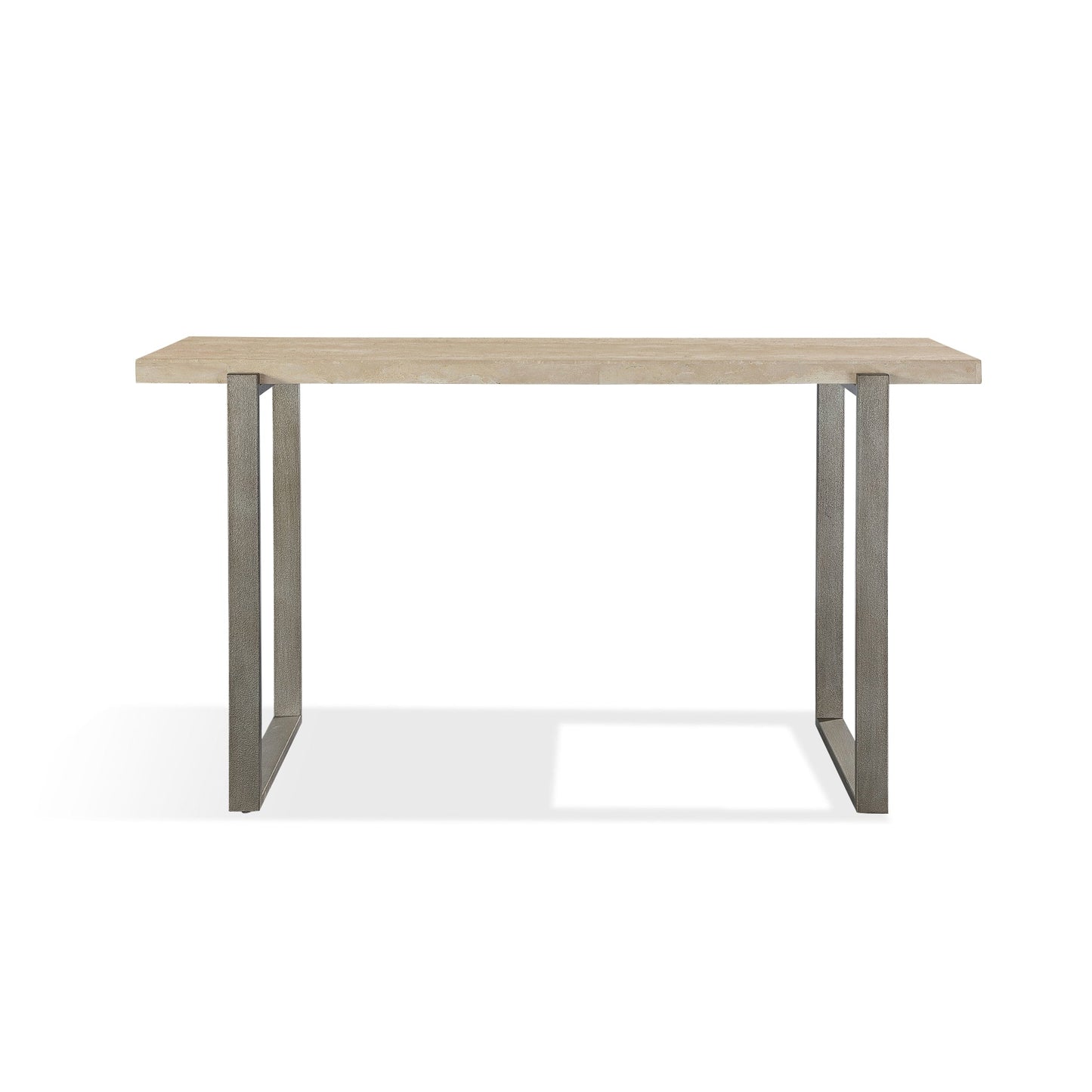 Modus Ariela Natural Travertine Console Table with Bronze Metal Base