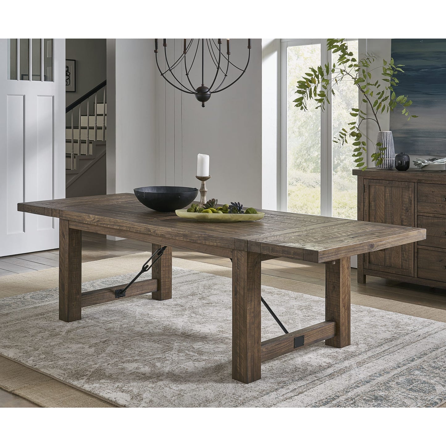 Modus Autumn Solid Wood Extending Dining Table in Flink Oak