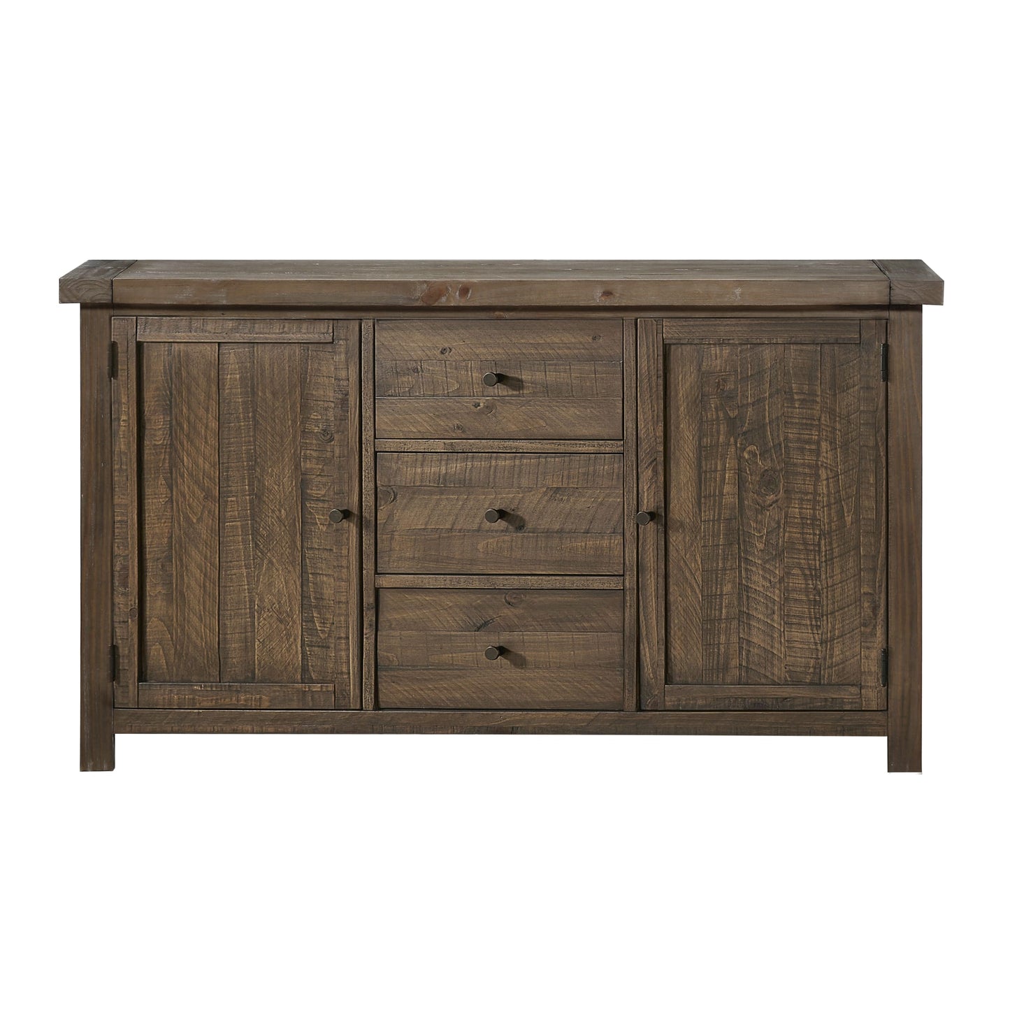 Modus Autumn Solid Wood Three Drawer Two Door Sideboard in Flint Oak