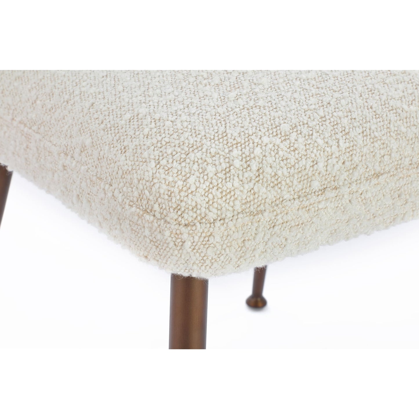 Modus Avery Upholstered Dining Chair in Ricotta Boucle and Bronze Metal