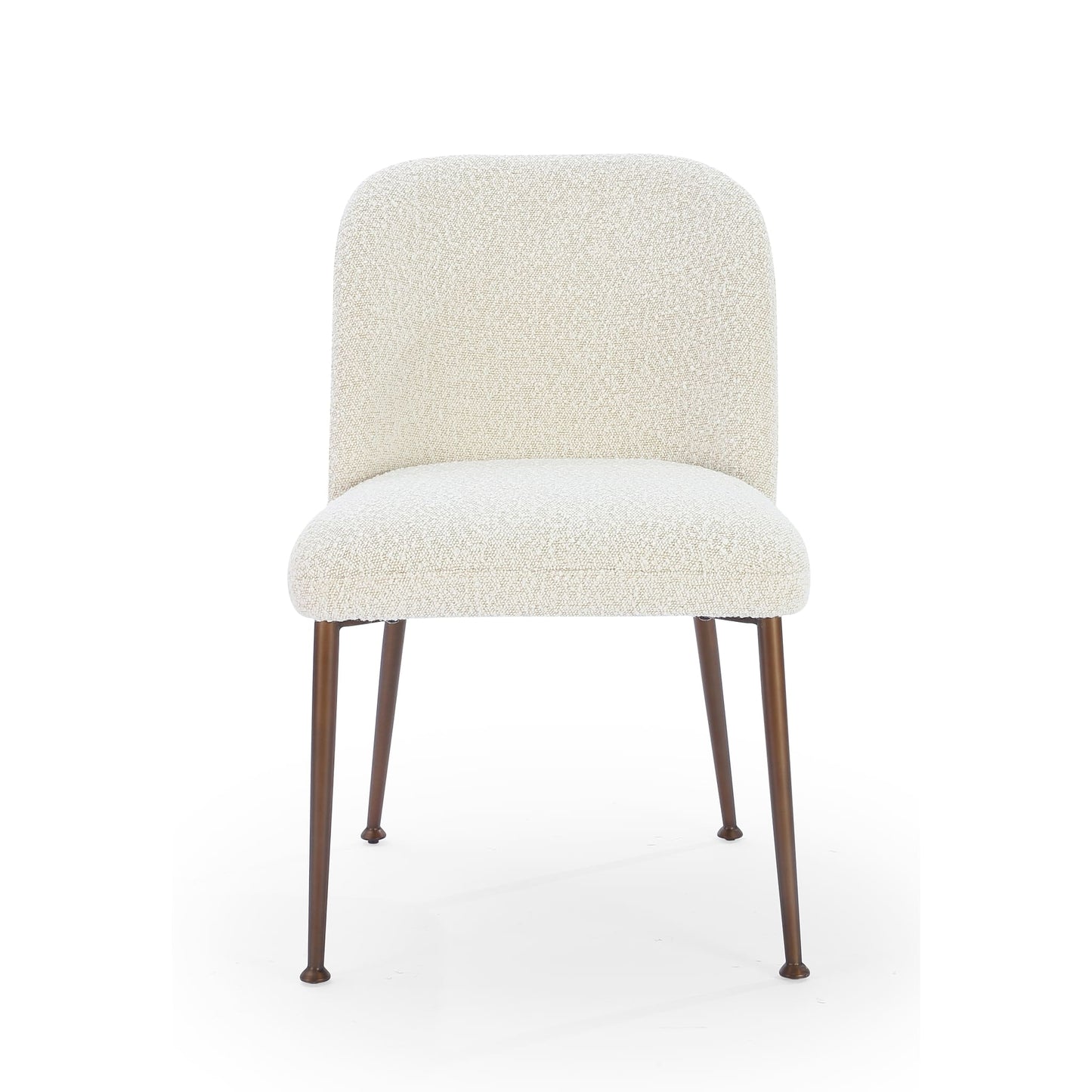 Modus Avery Upholstered Dining Chair in Ricotta Boucle and Bronze Metal