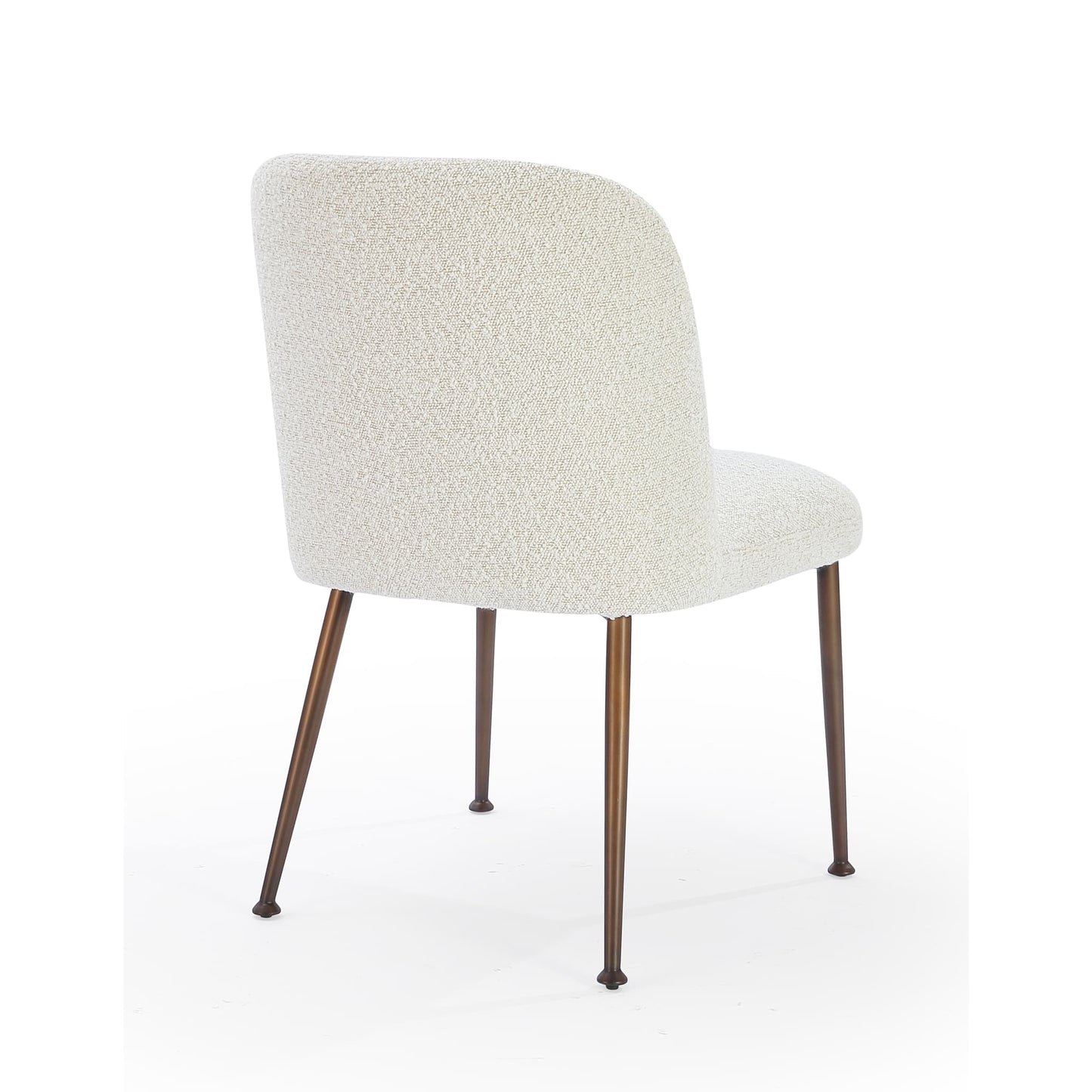 Modus Avery Upholstered Dining Chair in Ricotta Boucle and Bronze Metal