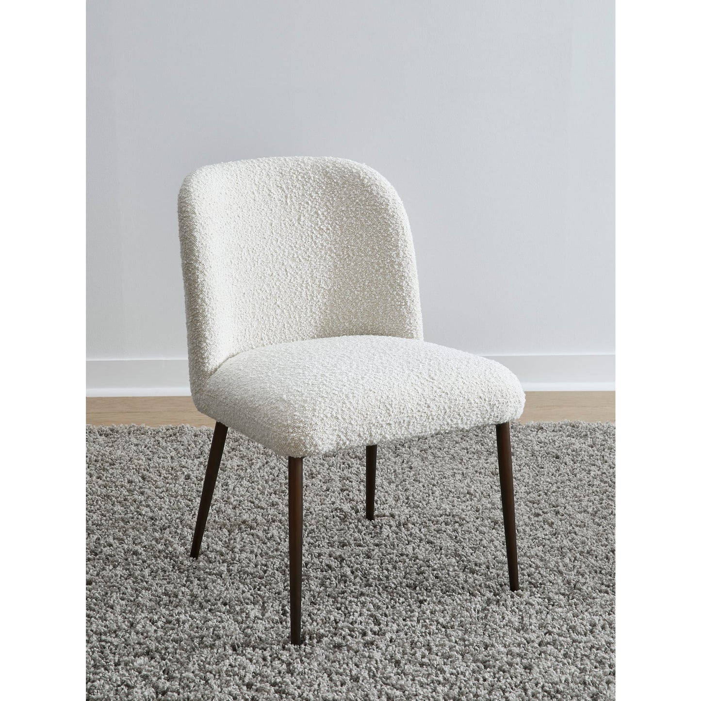 Modus Avery Upholstered Dining Chair in Ricotta Boucle and Bronze Metal