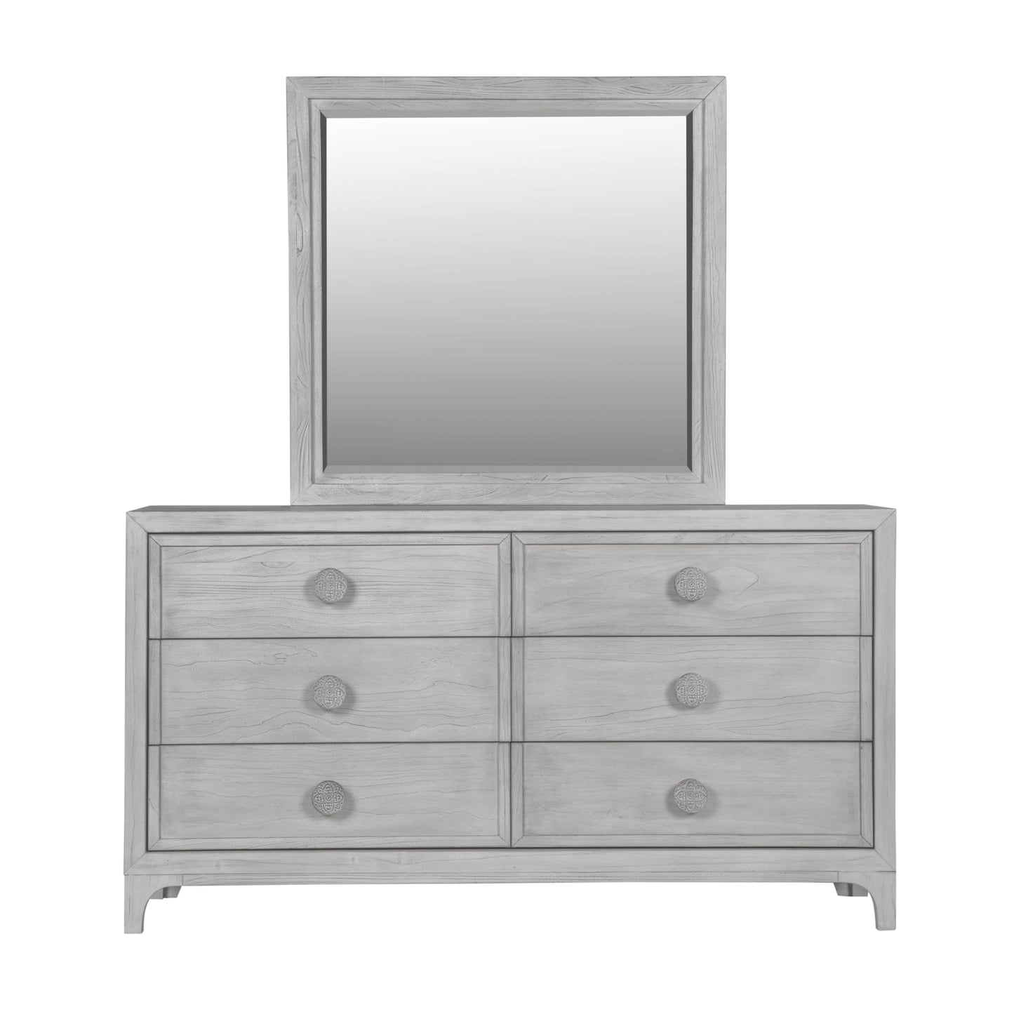 Modus Boho Chic Six-Drawer Dresser in Washed White