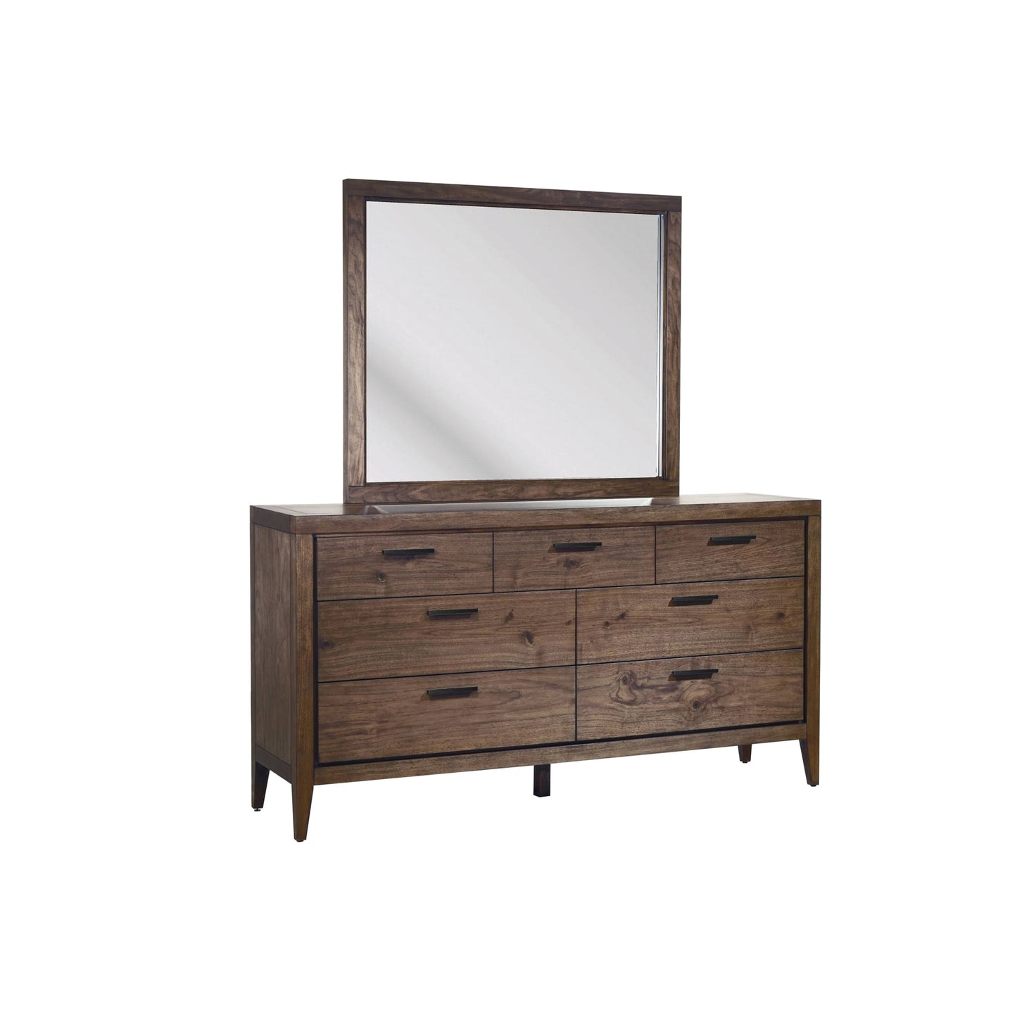 Modus Boracay Beveled Glass Landscape Mirror in Wild Oats Brown