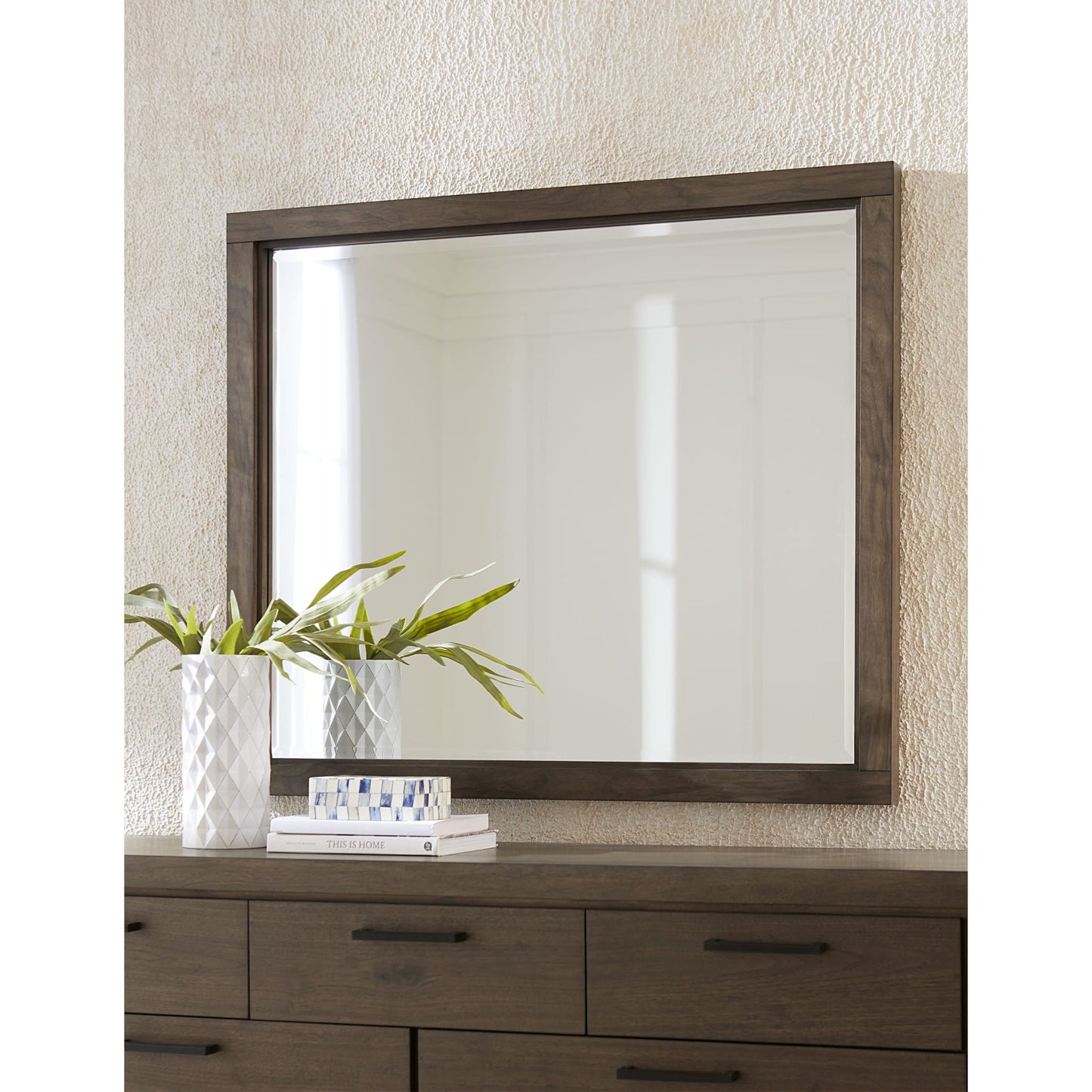 Modus Boracay Beveled Glass Landscape Mirror in Wild Oats Brown