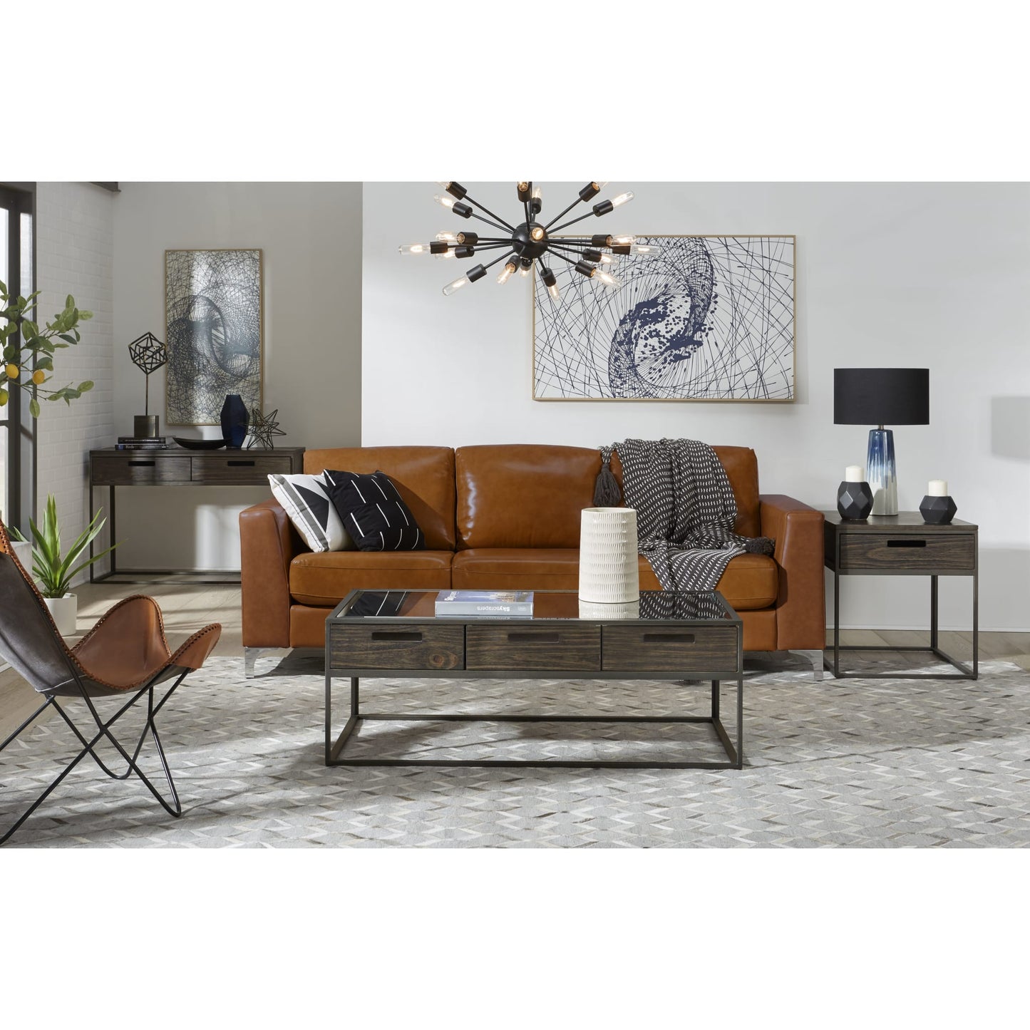 Modus Bradley Two-Drawer Console Table in Double Fudge