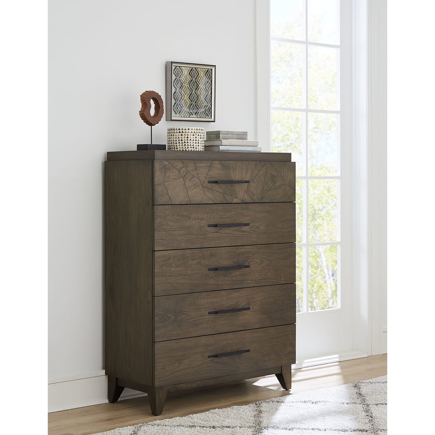 Modus Modus Modus Broderick Five-Drawer Chest in Wild Oats Brown