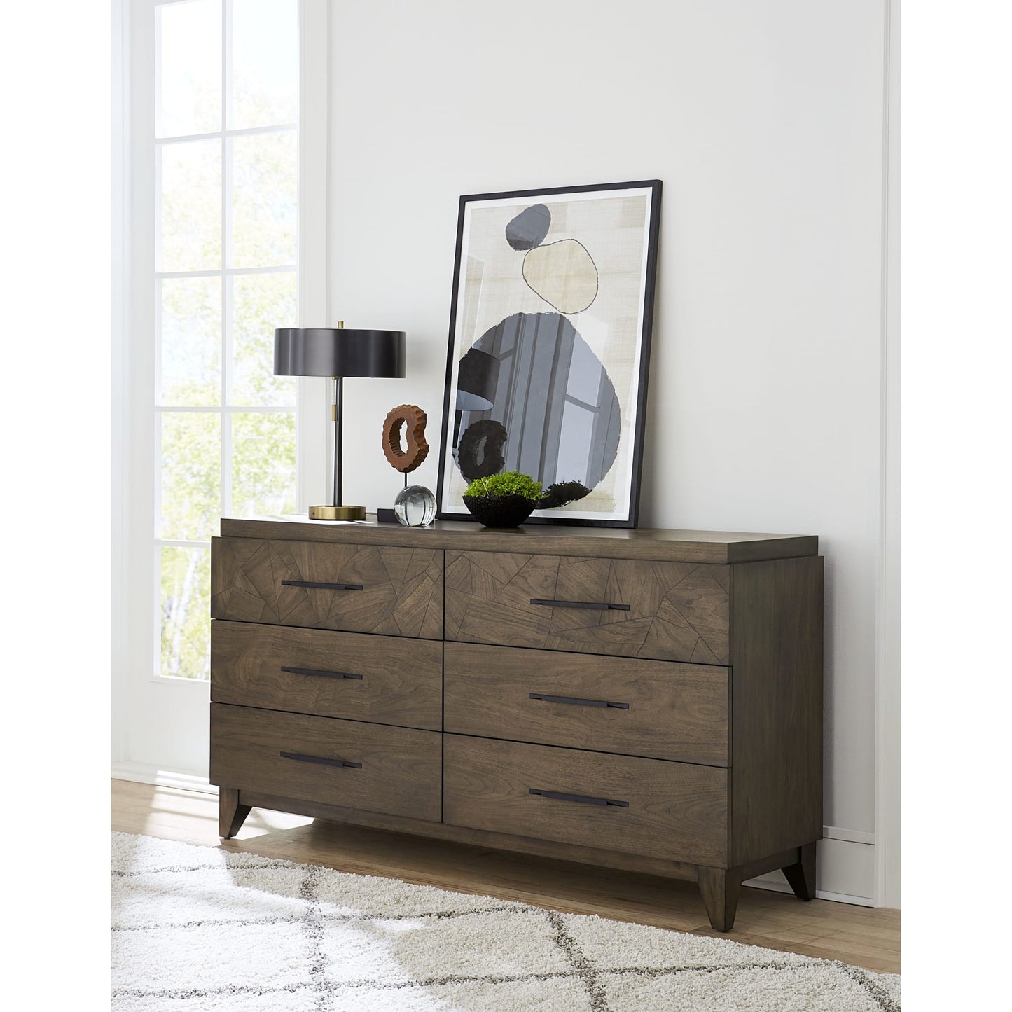 Modus Broderick Six-Drawer Dresser in Wild Oats Brown