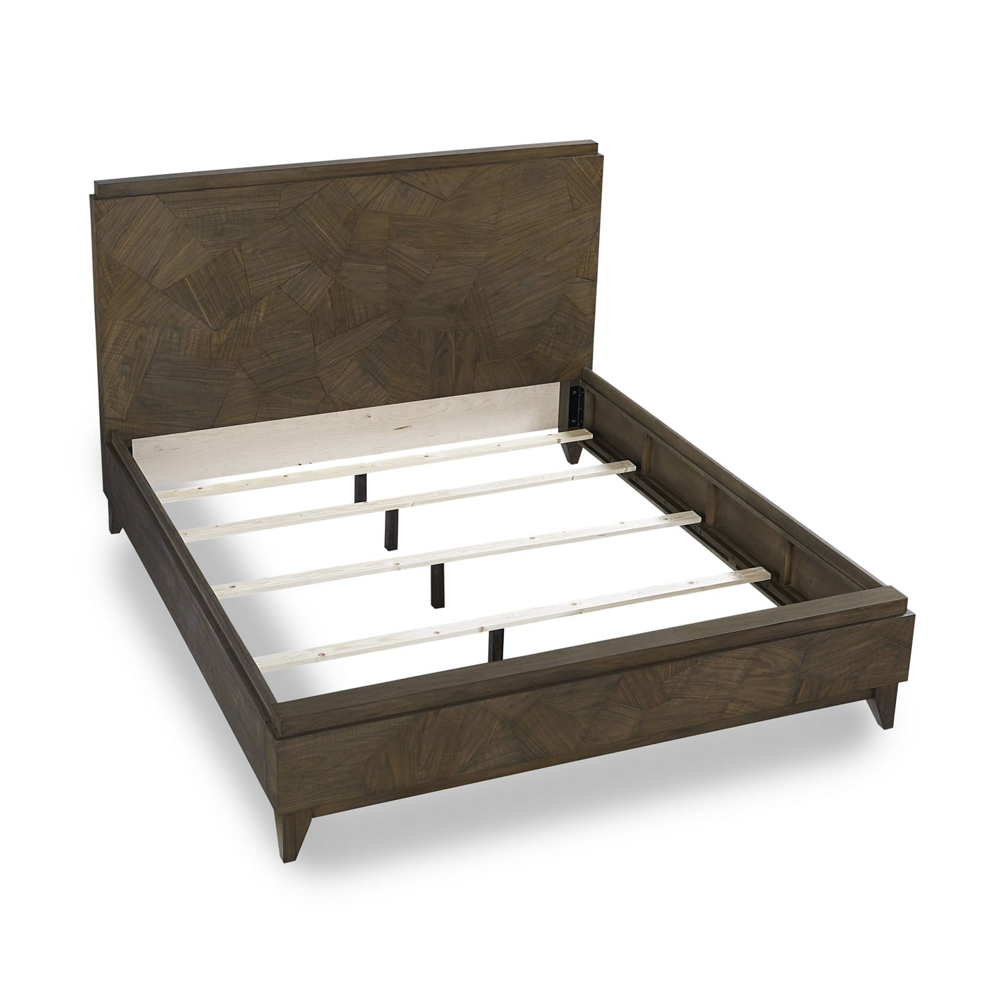 Modus Broderick Wood Panel Bed in Wild Oats Brown