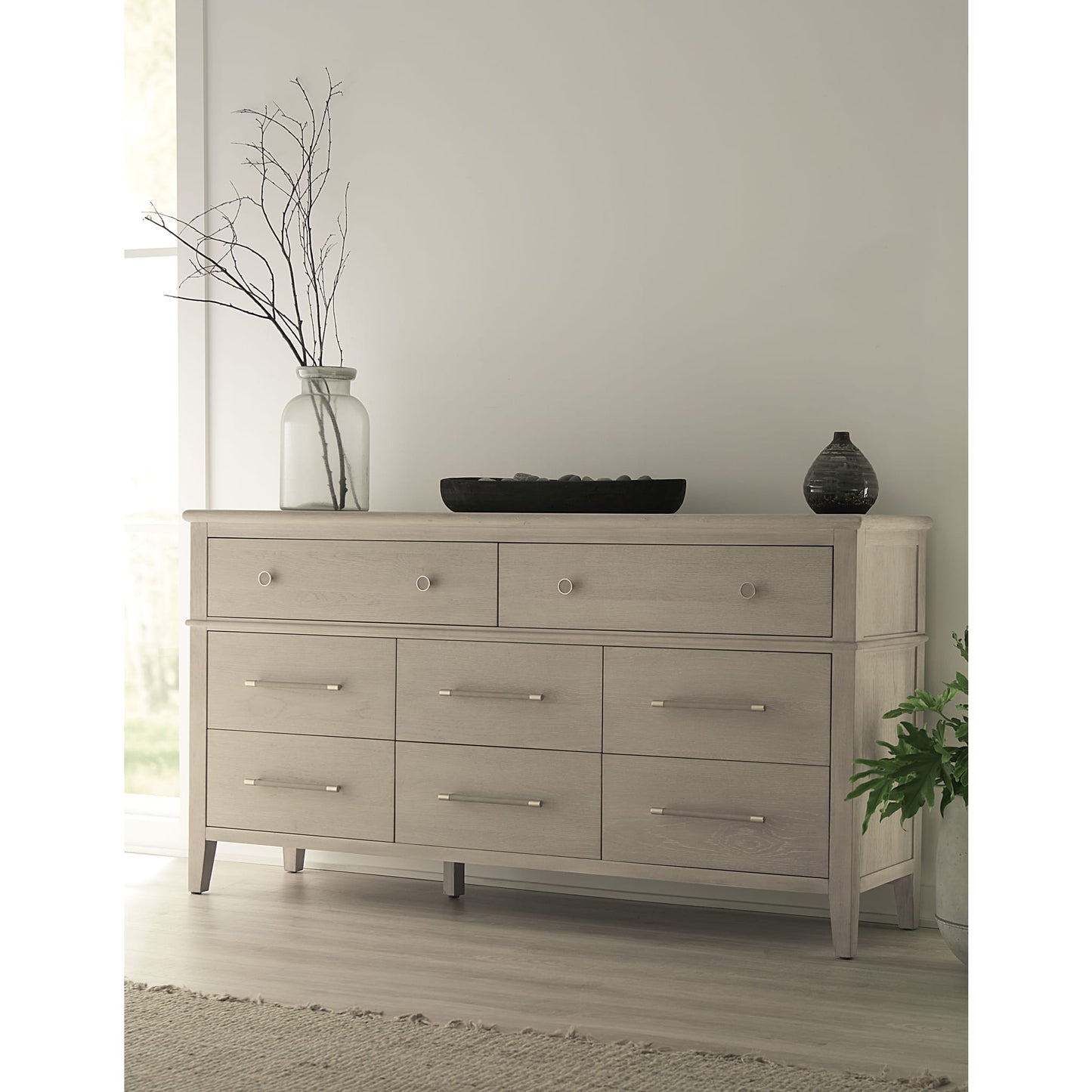 Modus Camden Eight Drawer Oak Wood Dresser in Chai