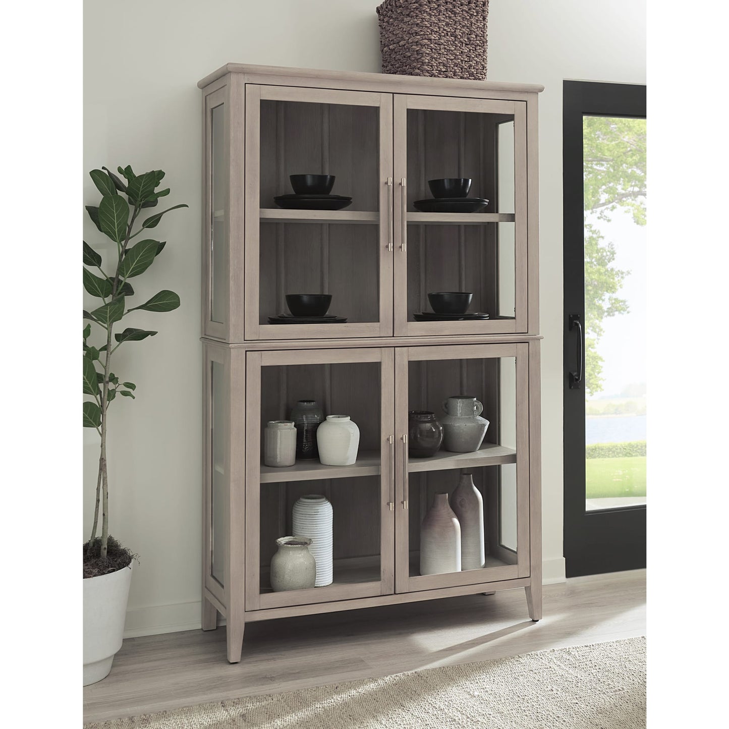 Modus Camden Four Door Shiplap Curio in Chai