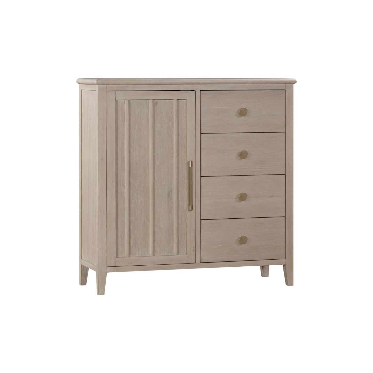 Modus Camden Six Drawer One Door Oak Wood Chest in Chai