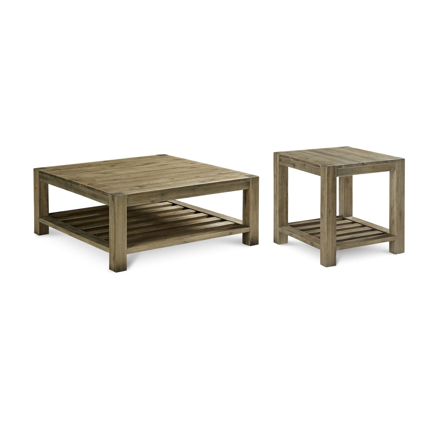 Modus Modus Canyon Solid Wood Square Coffee Table in Washed Grey