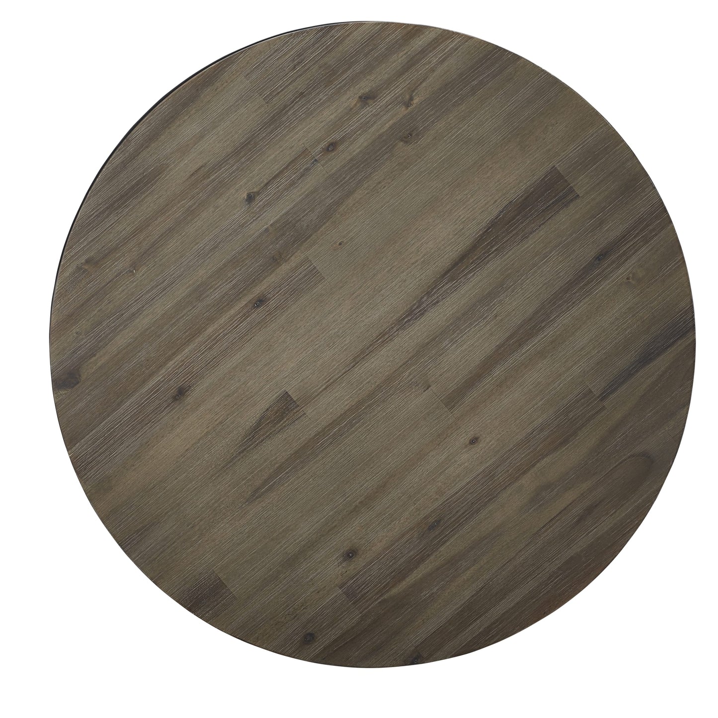 Modus Canyon Solid Wood and Metal Round End Table in Washed Grey