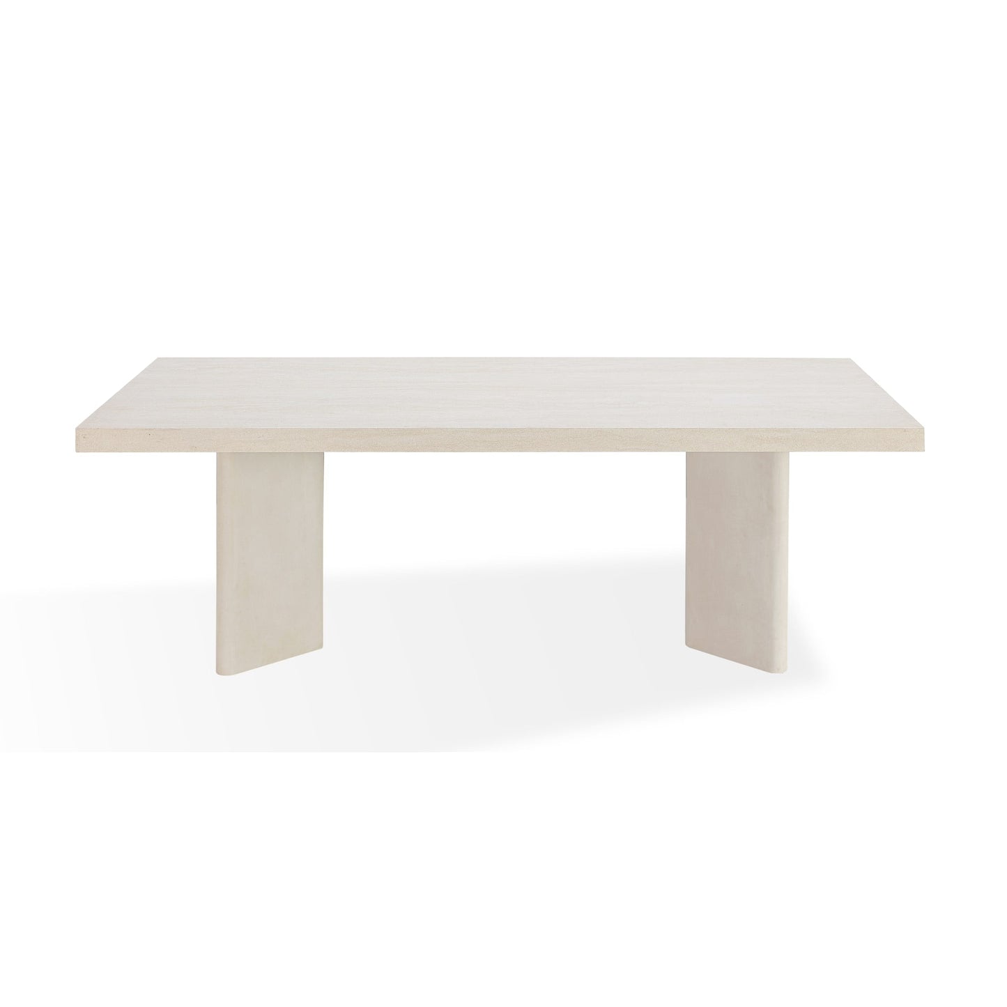 Modus Caye Stone Top Double Pedestal Dining Table with Ivory Cement Base