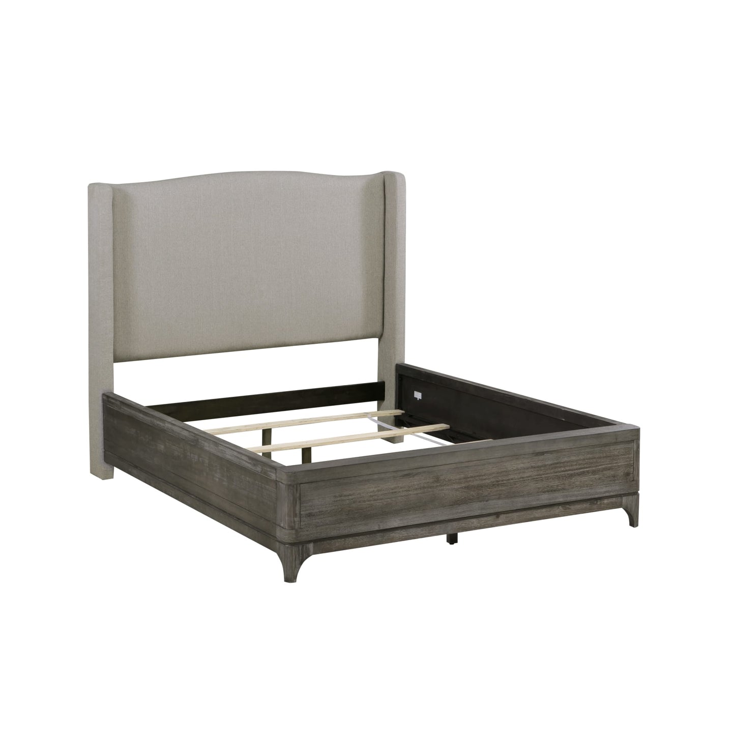 Modus Cicero Upholstered Wingback Bed in Slate Grey