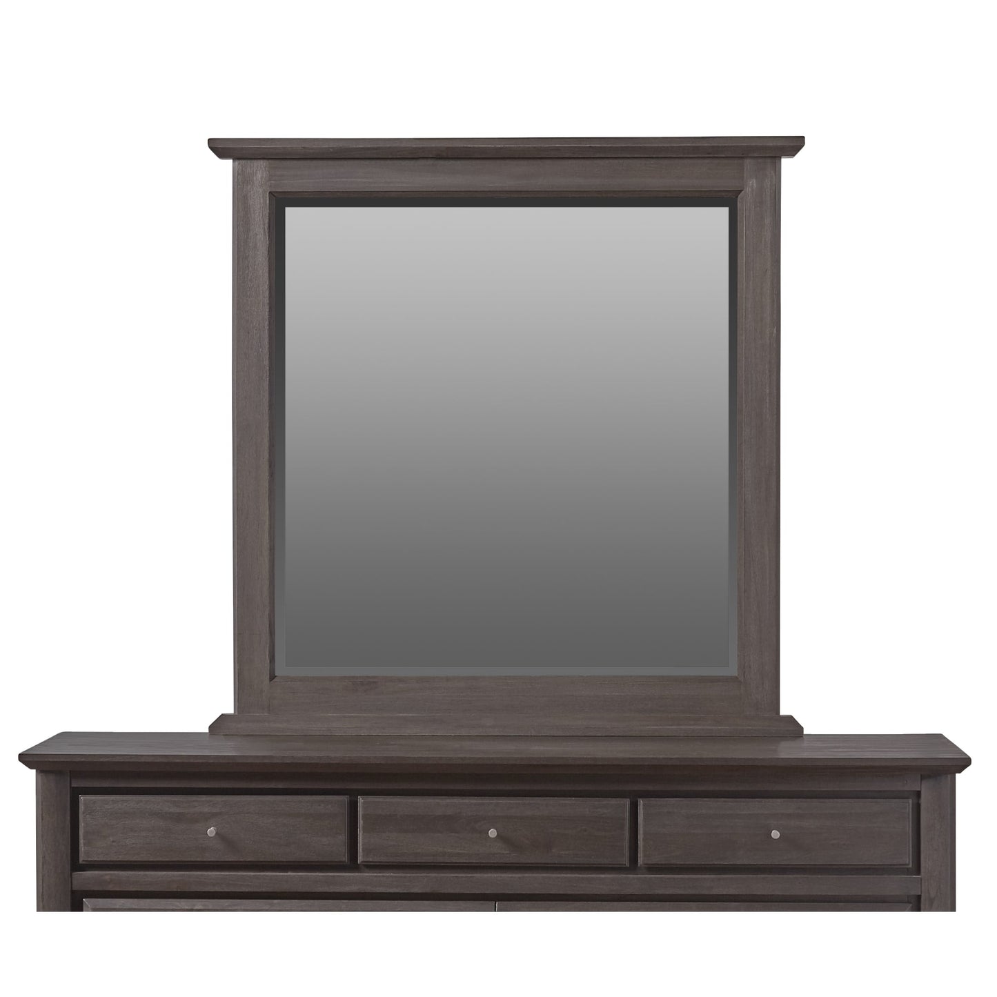 Modus City II Beveled Glass Mirror in Basalt Gray