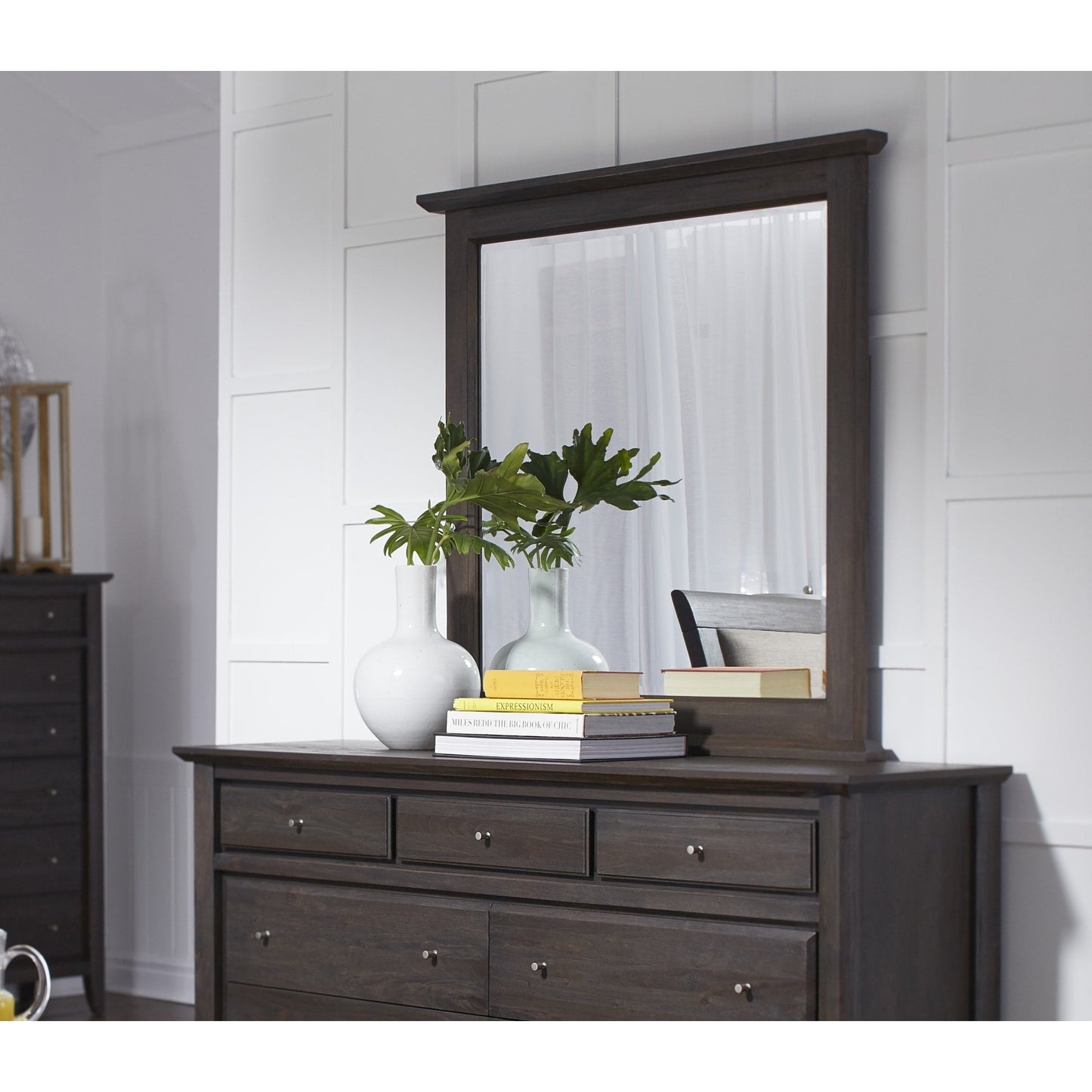 Modus City II Beveled Glass Mirror in Basalt Gray
