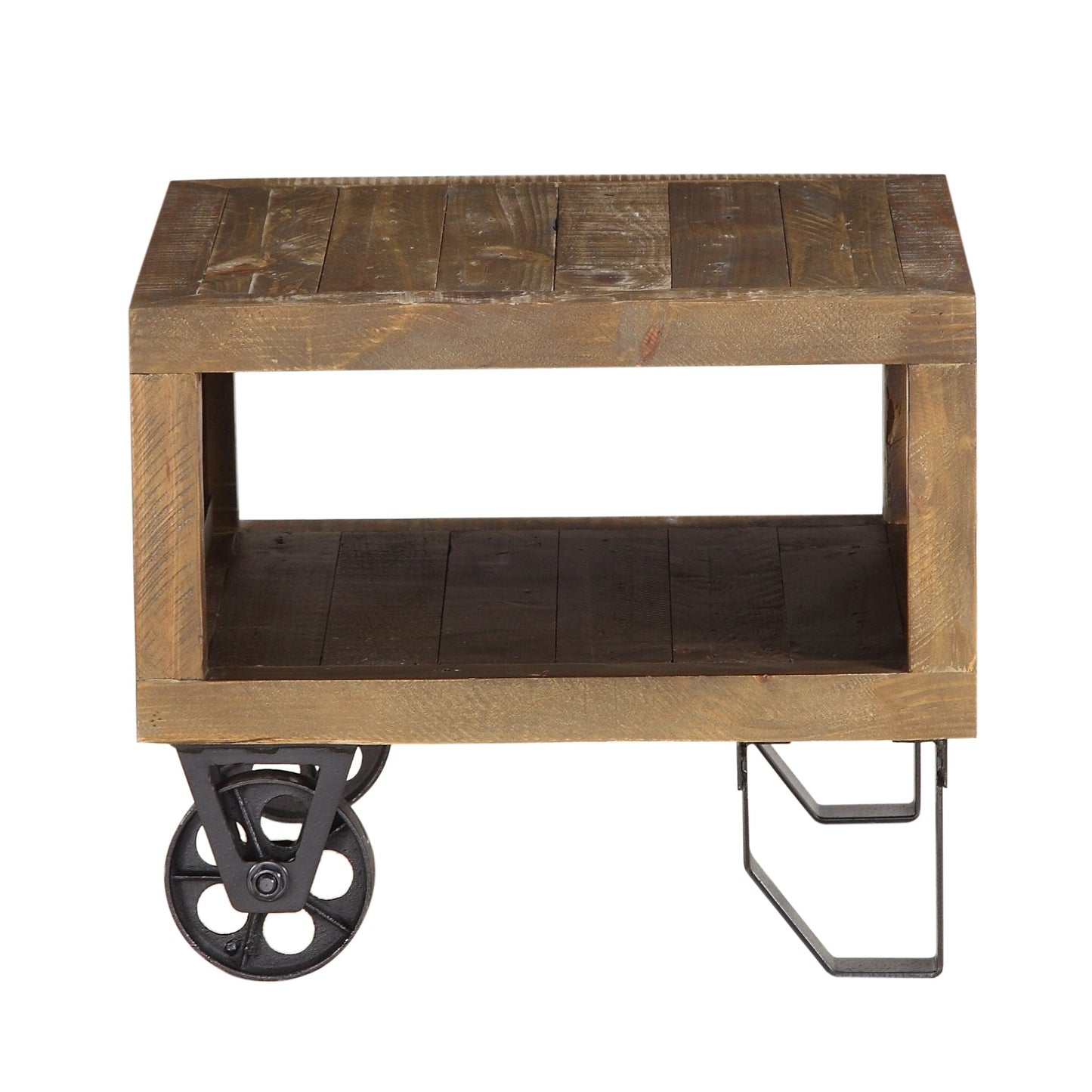 Modus Coalburn Reclaimed Wood Square Side Table in Russett Brown