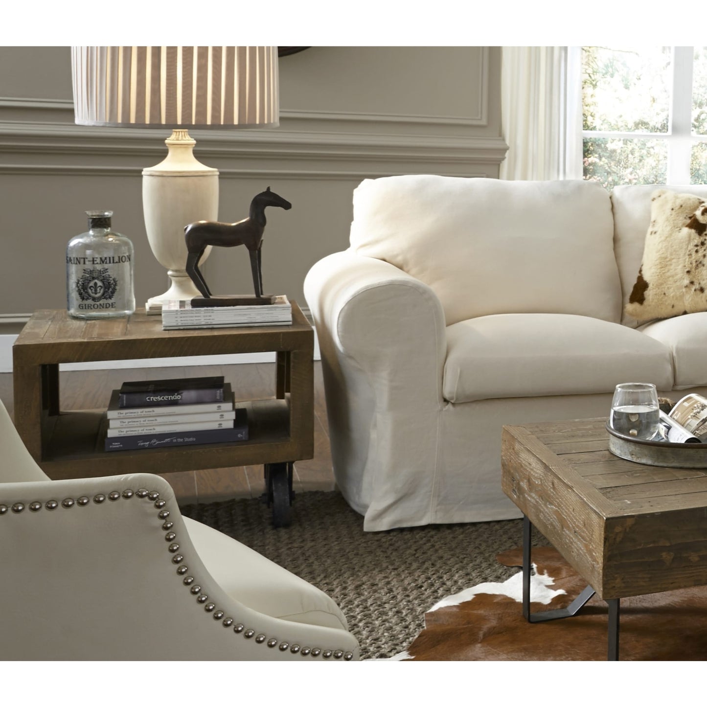 Modus Coalburn Reclaimed Wood Square Side Table in Russett Brown