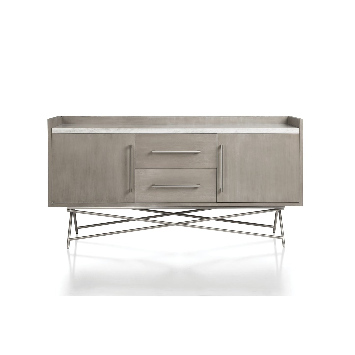 Modus Coral Marble Top Rectangular Sideboard in Antique Grey