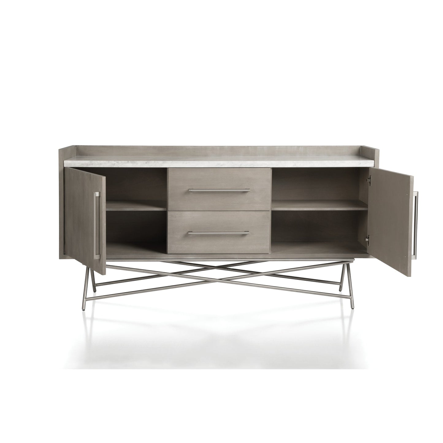 Modus Coral Marble Top Rectangular Sideboard in Antique Grey
