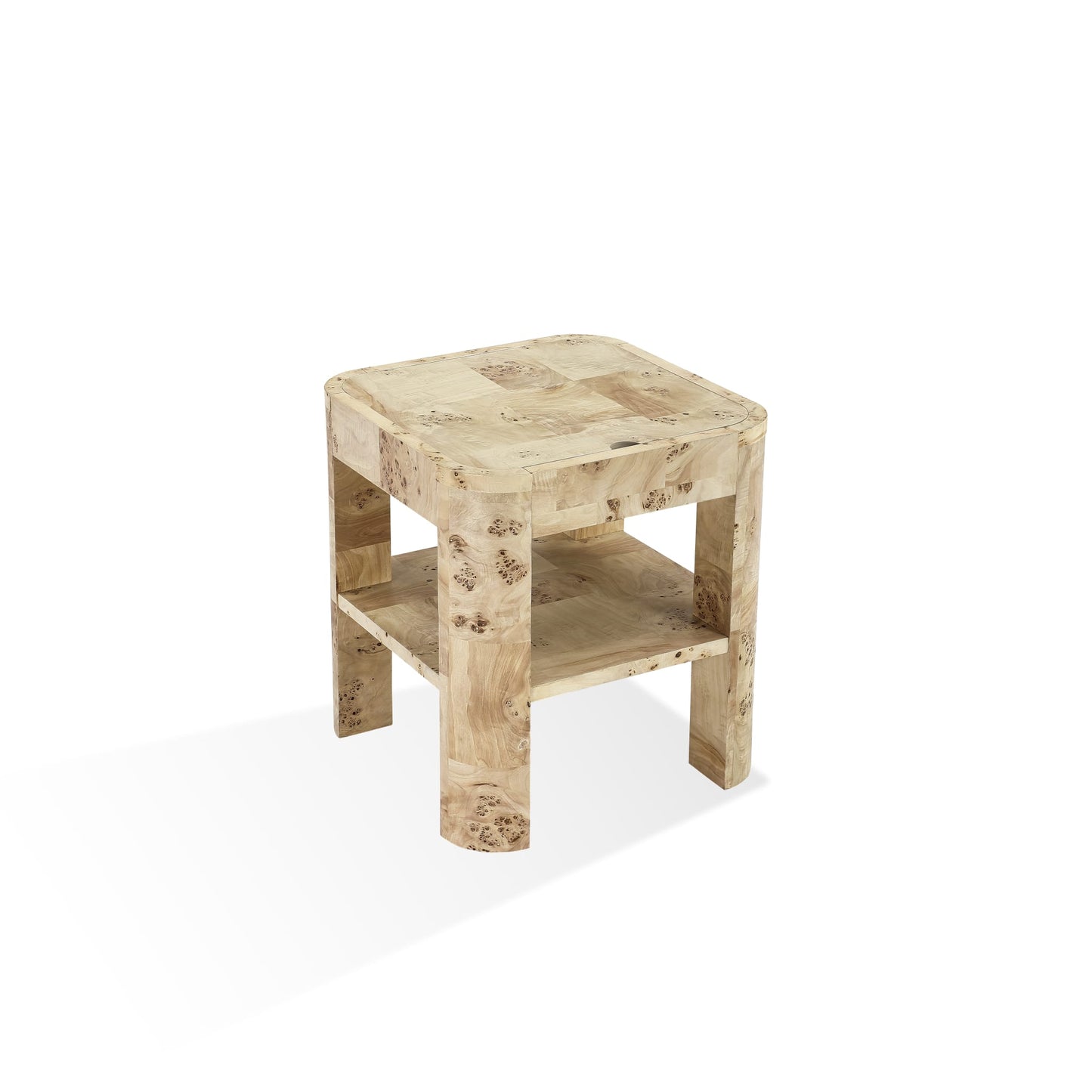 Modus Cosmo Mappa Burl End Table in Amber Kiss