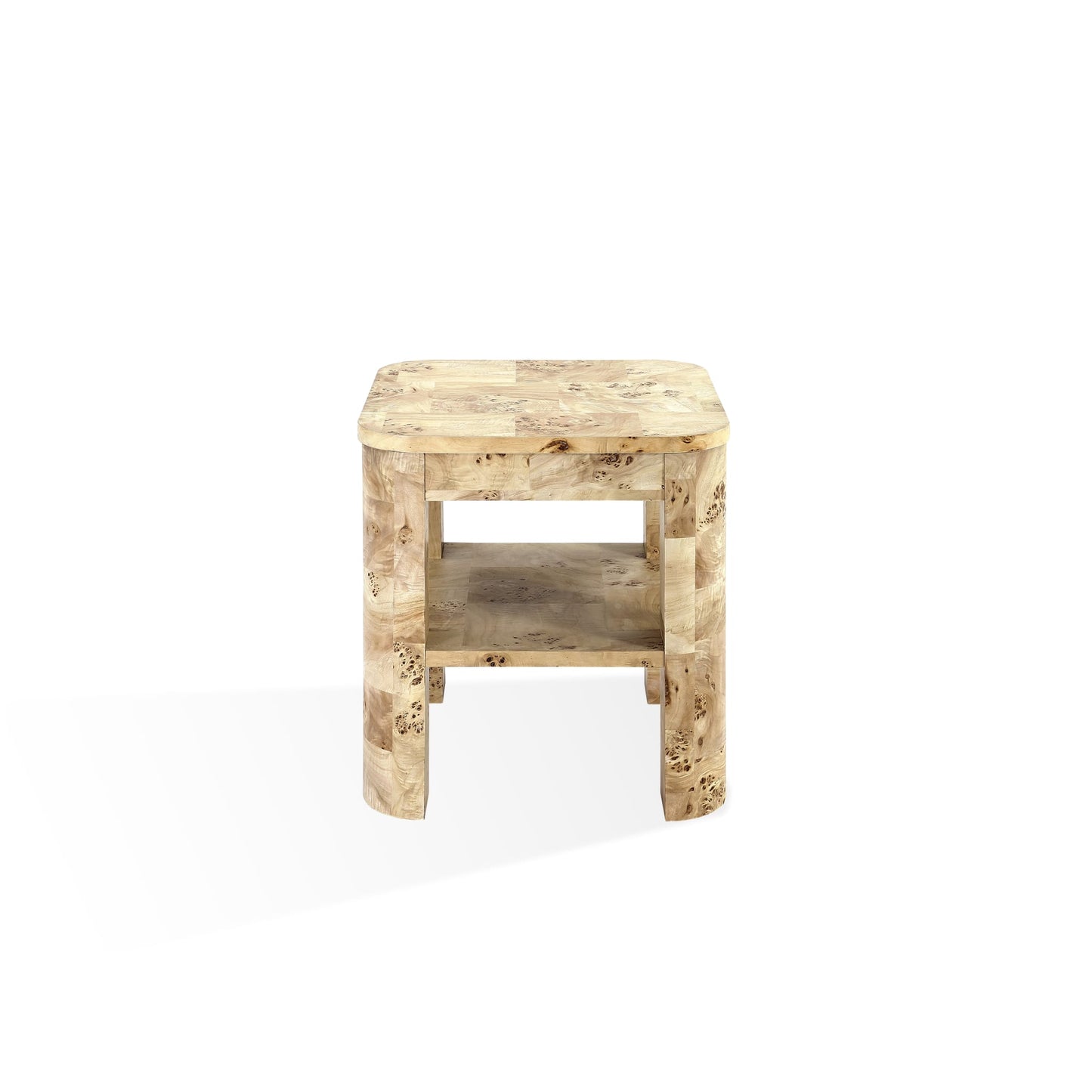 Modus Cosmo Mappa Burl End Table in Amber Kiss
