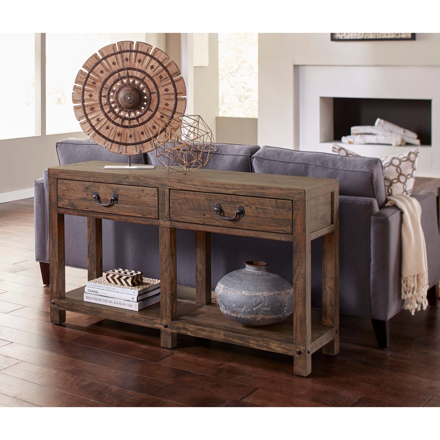 Modus Craster Reclaimed Wood Console Table in Smoky Taupe