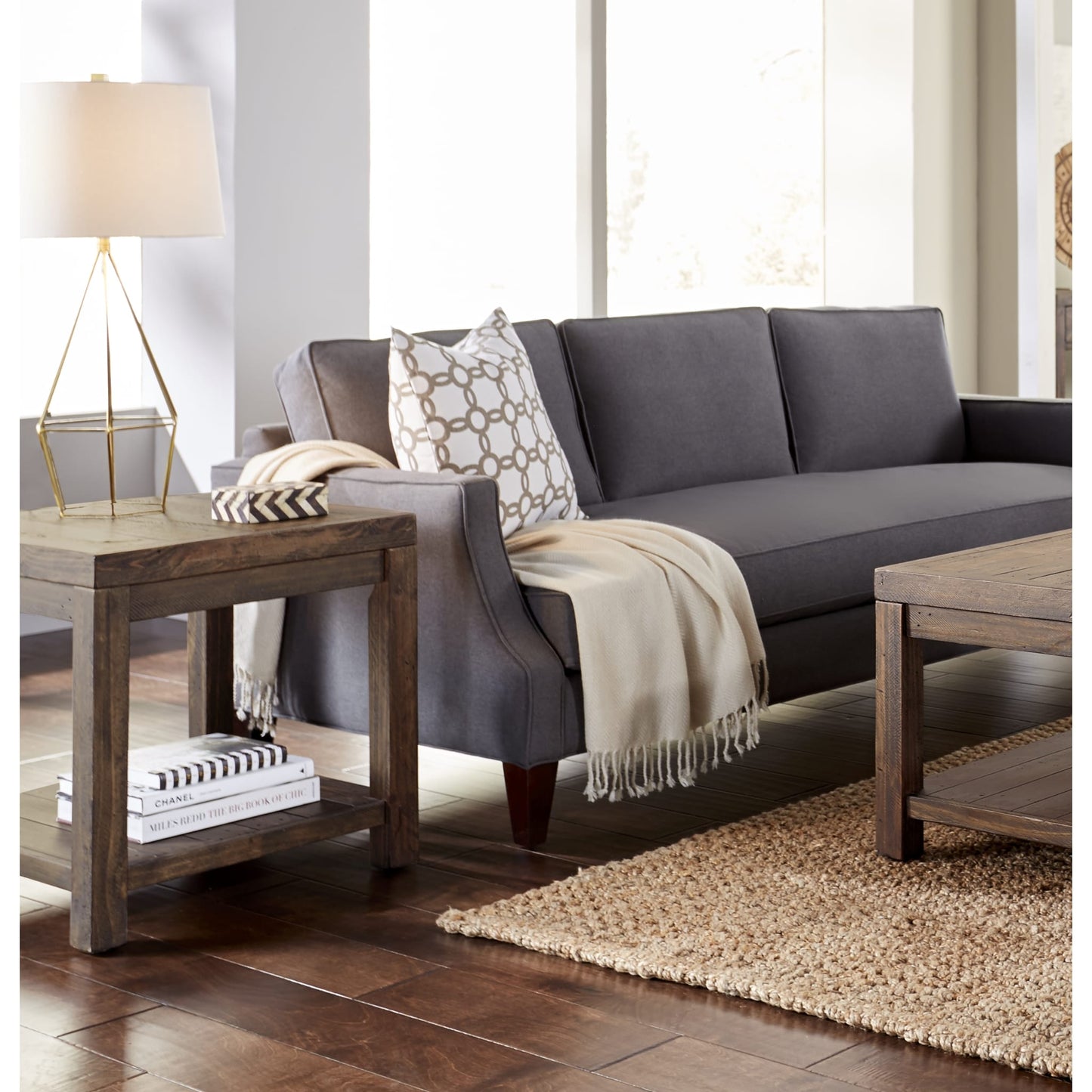 Modus Craster Reclaimed Wood Square Side Table in Smoky Taupe