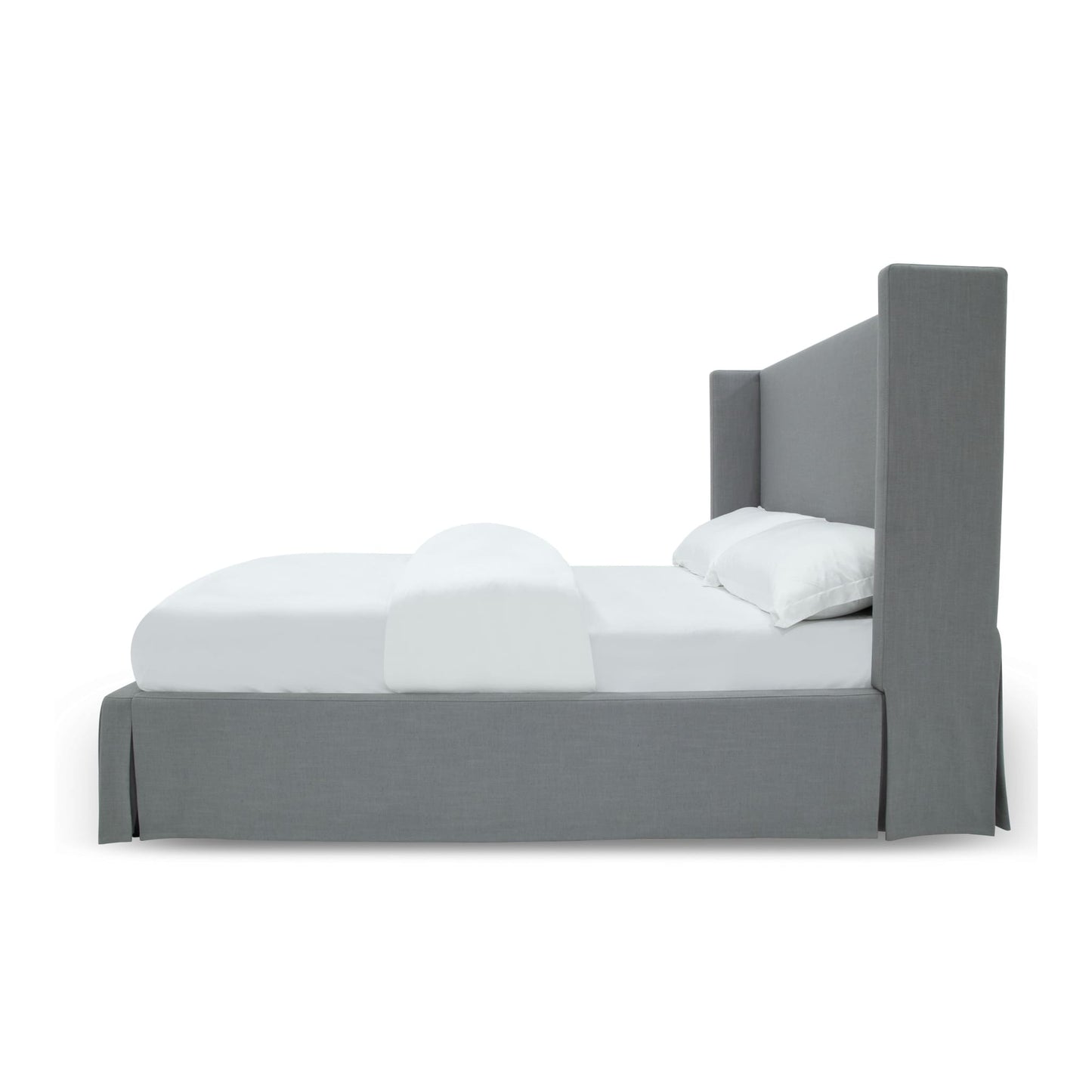 Modus Cresta Skirted Footboard Storage Panel Bed in Fog