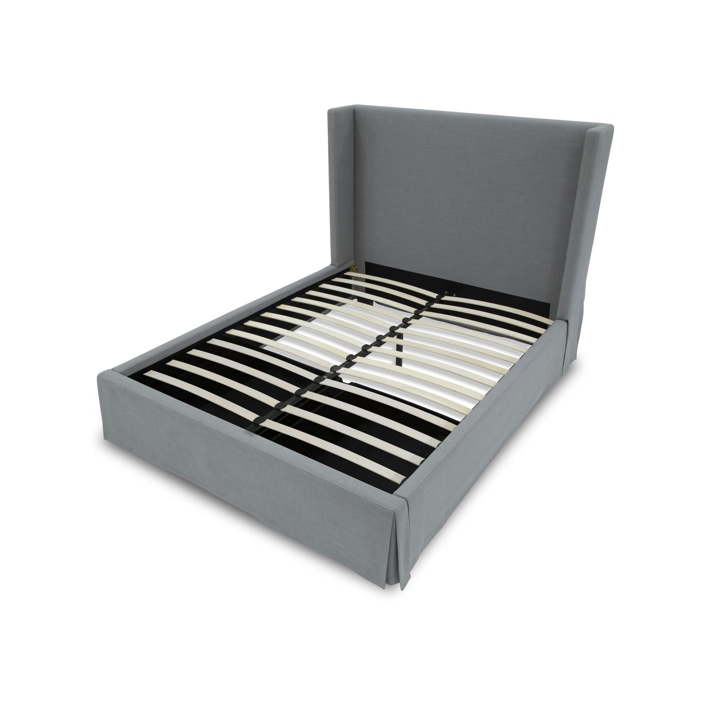 Modus Cresta Skirted Footboard Storage Panel Bed in Fog