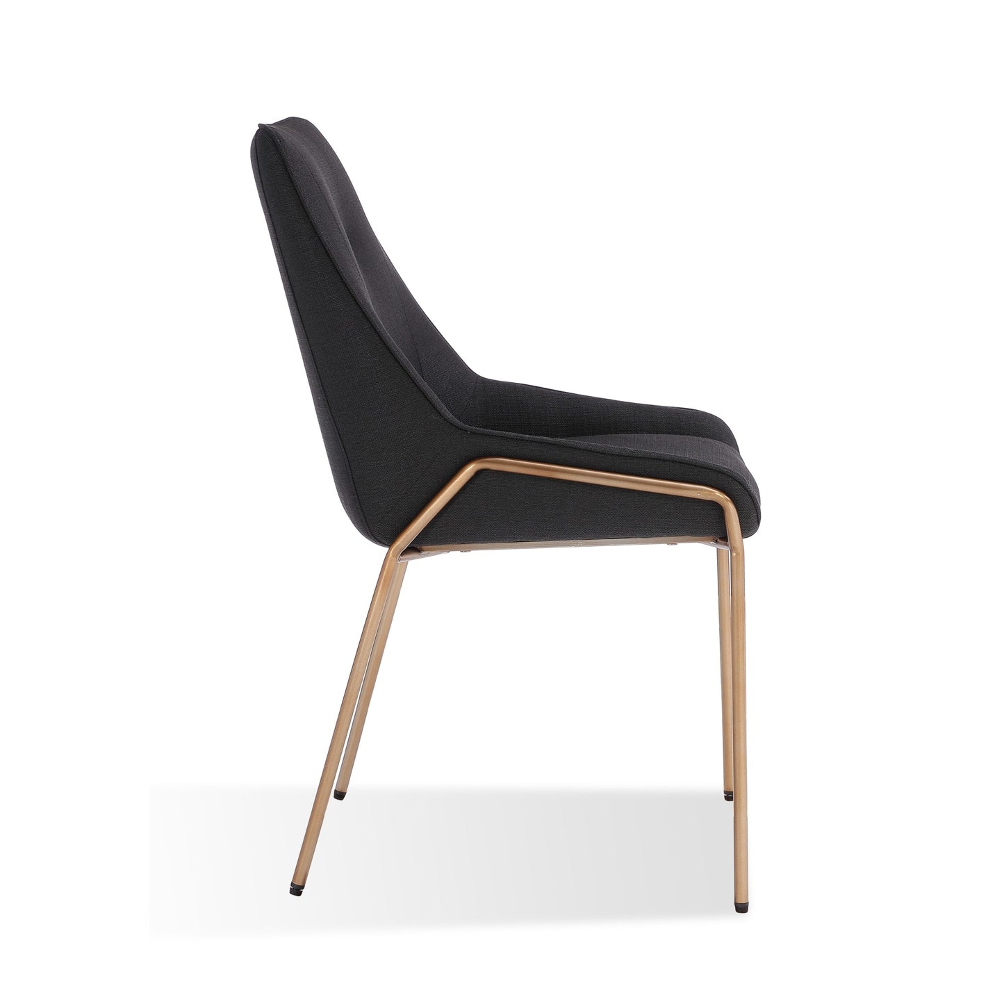 Modus Cyrus Upholstered Dining Chair in Coal Fabric and Brushed Bronze Metal