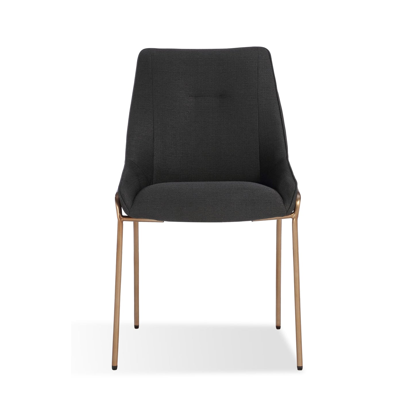 Modus Cyrus Upholstered Dining Chair in Coal Fabric and Brushed Bronze Metal