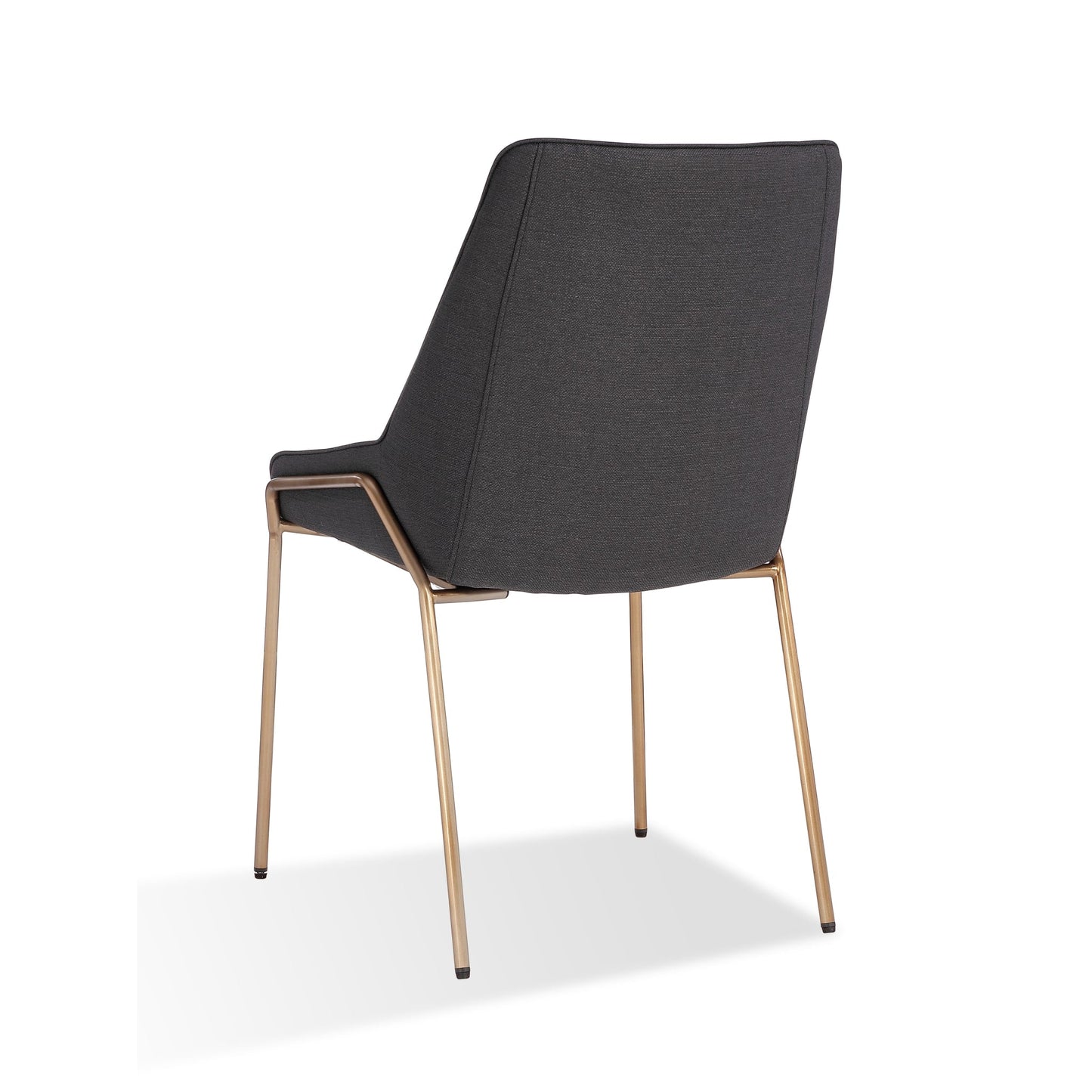 Modus Cyrus Upholstered Dining Chair in Coal Fabric and Brushed Bronze Metal