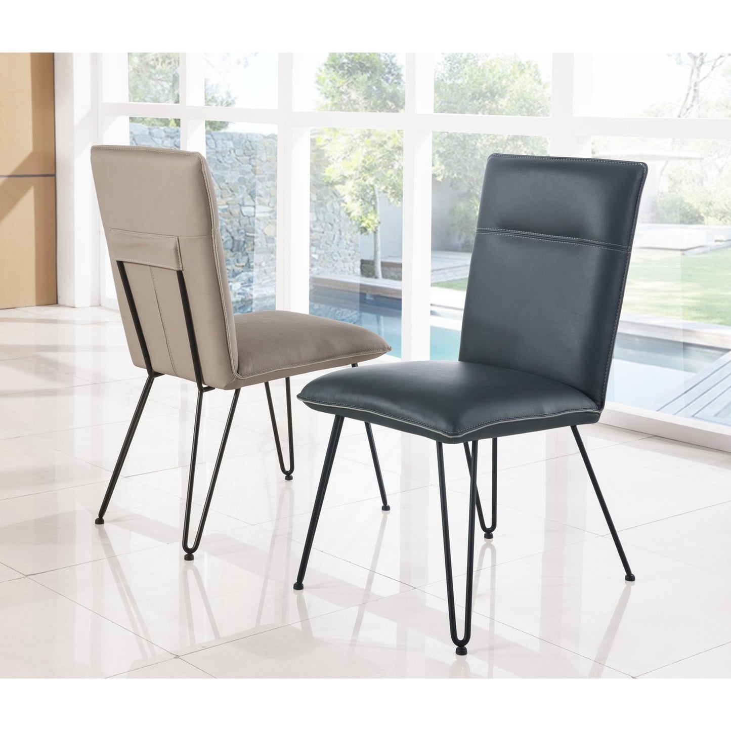 Modus Demi Hairpin Leg Modern Dining Chair in Cobalt