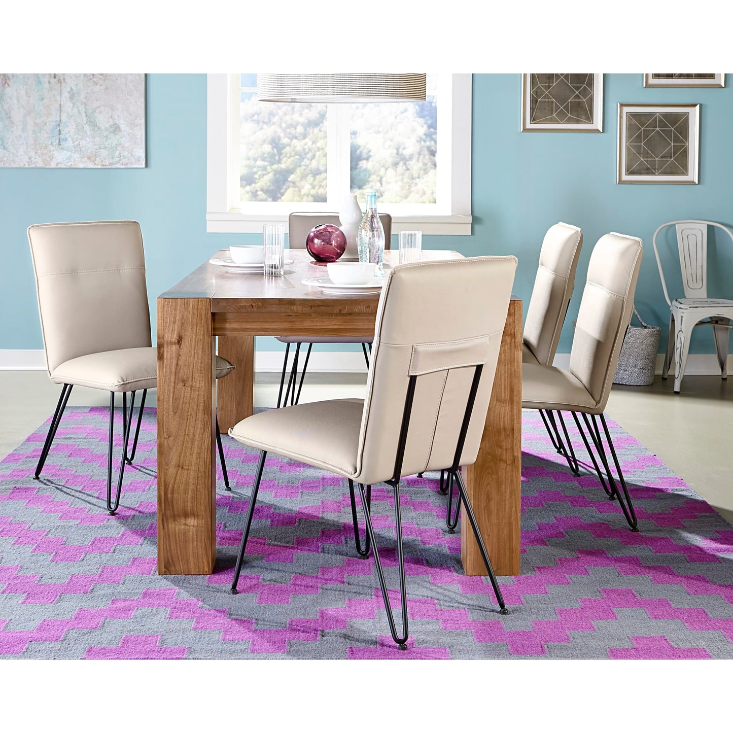 Modus Demi Hairpin Leg Modern Dining Chair in Taupe