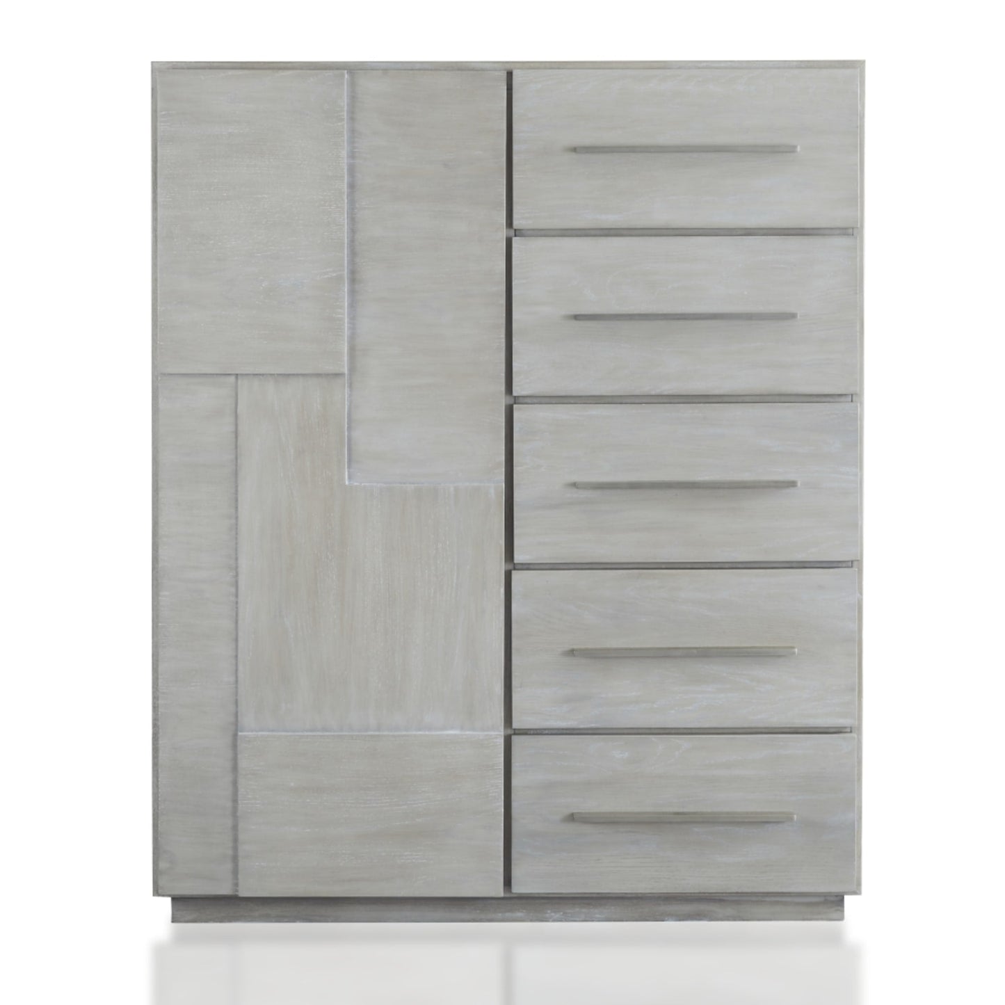 Modus Destination Five Drawer One Door Sweater Chest in Cotton Grey