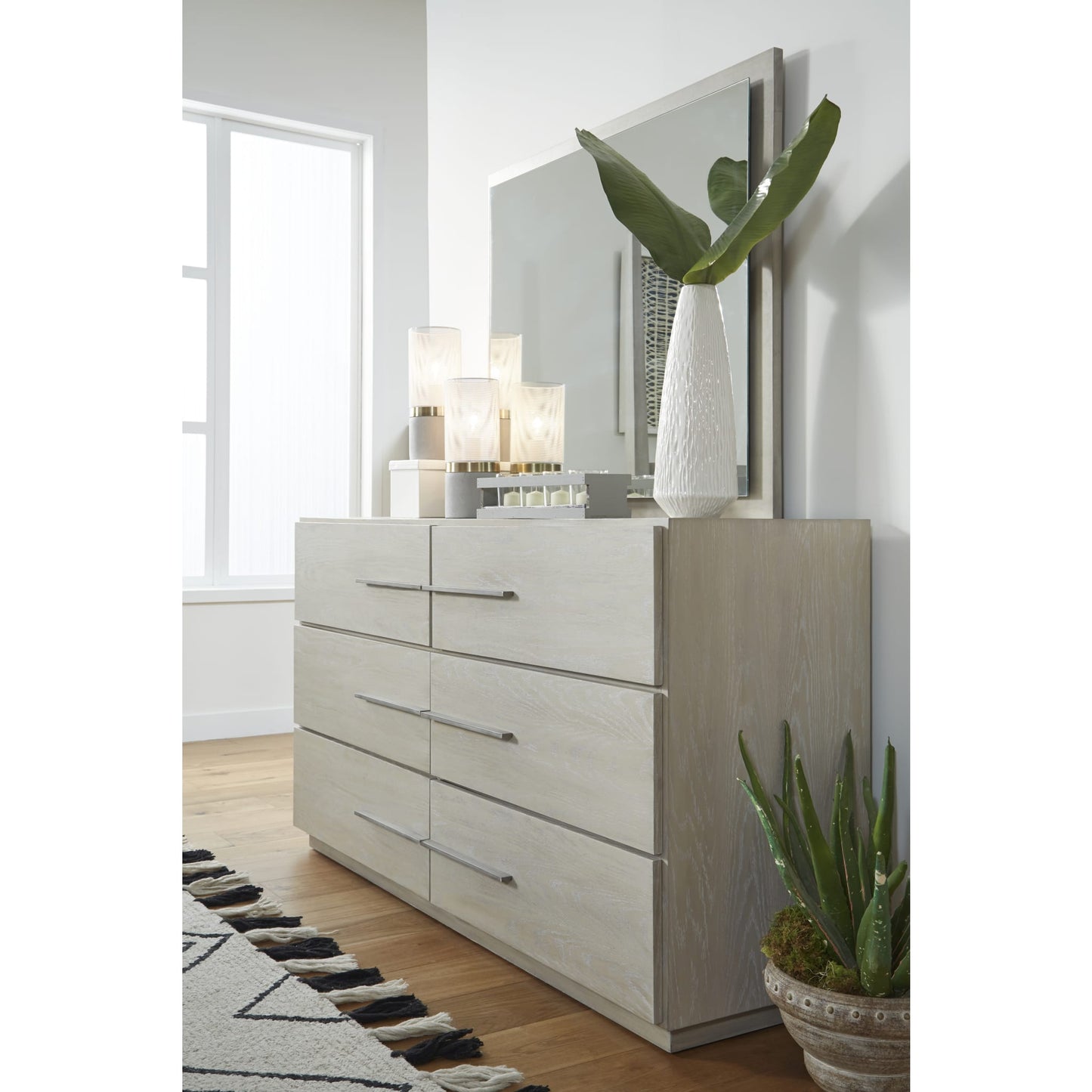 Modus Destination Six Drawer Dresser in Cotton Grey