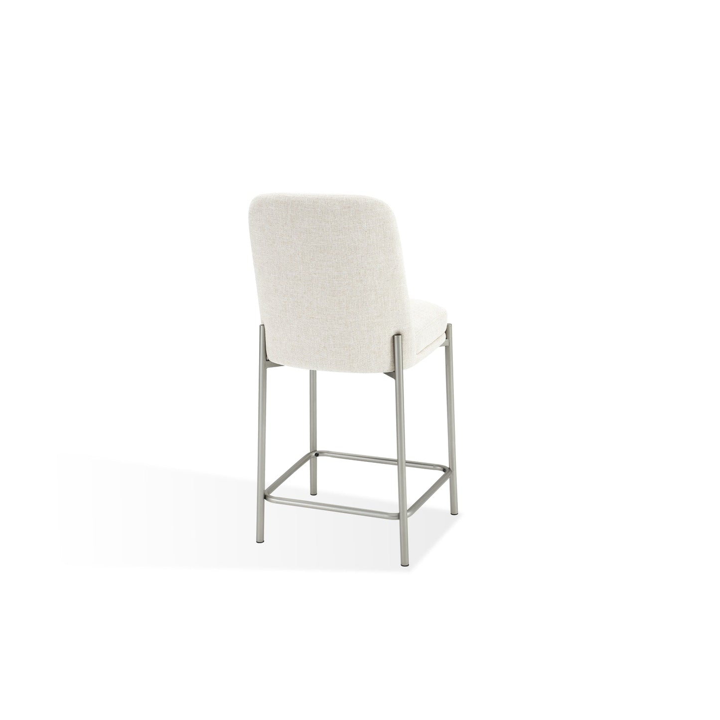 Modus Dion Upholstered Counter Stool in Natural Light Linen and Brushed Nickel Metal