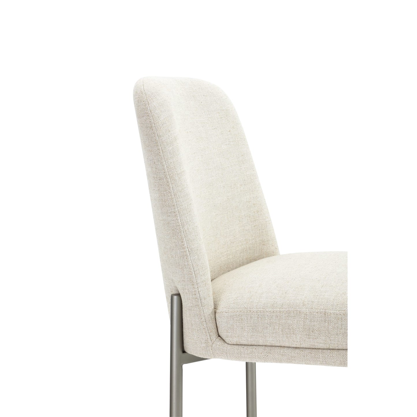 Modus Dion Upholstered Counter Stool in Natural Light Linen and Brushed Nickel Metal