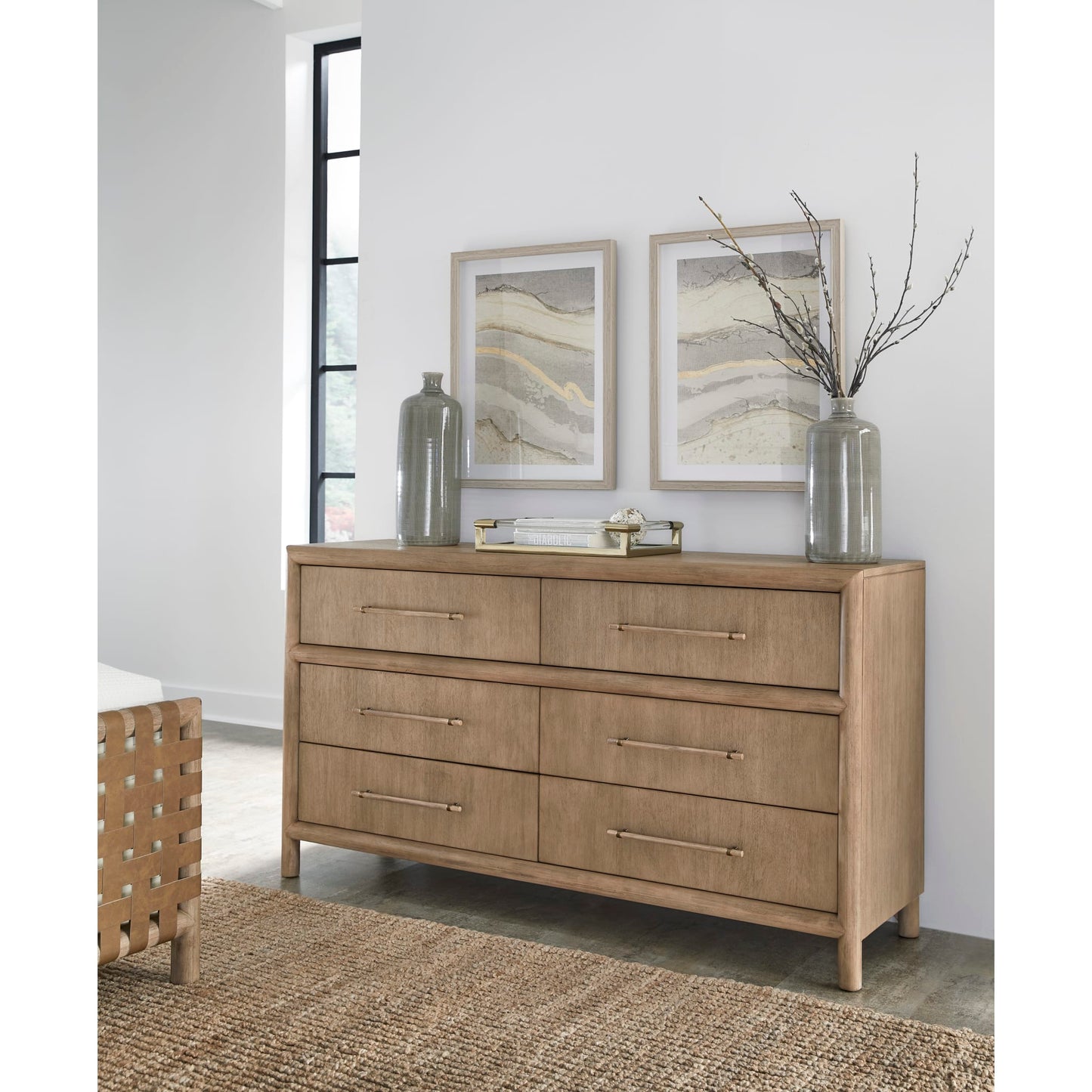 Modus Dorsey Six Drawer Dresser in Granola