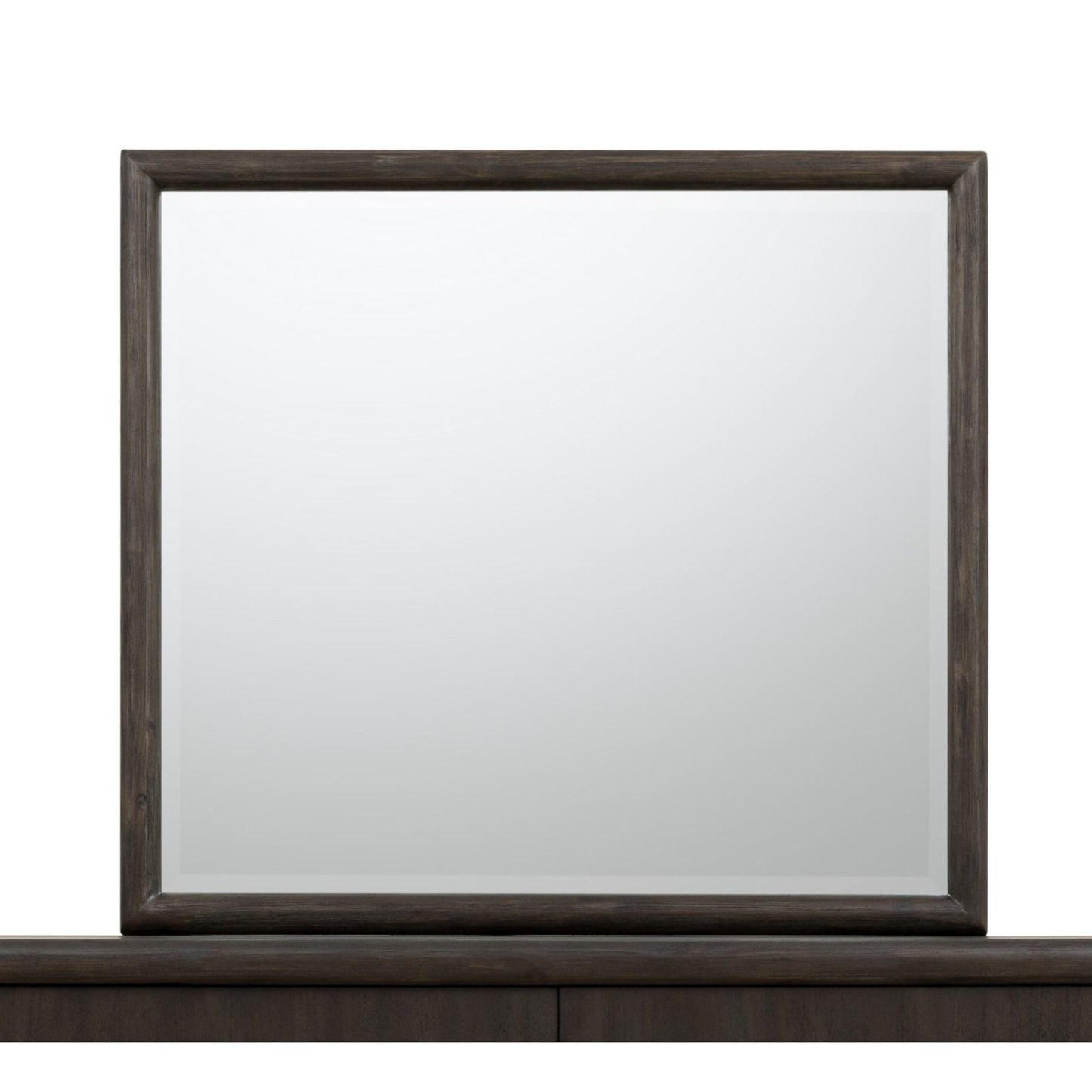 Modus Dorsey Solid Wood and Glass Mirror in Basalt Grey