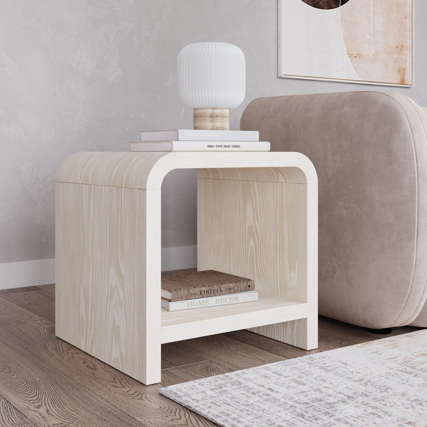 Modus Drake Ash Wood Side Table in Sugar