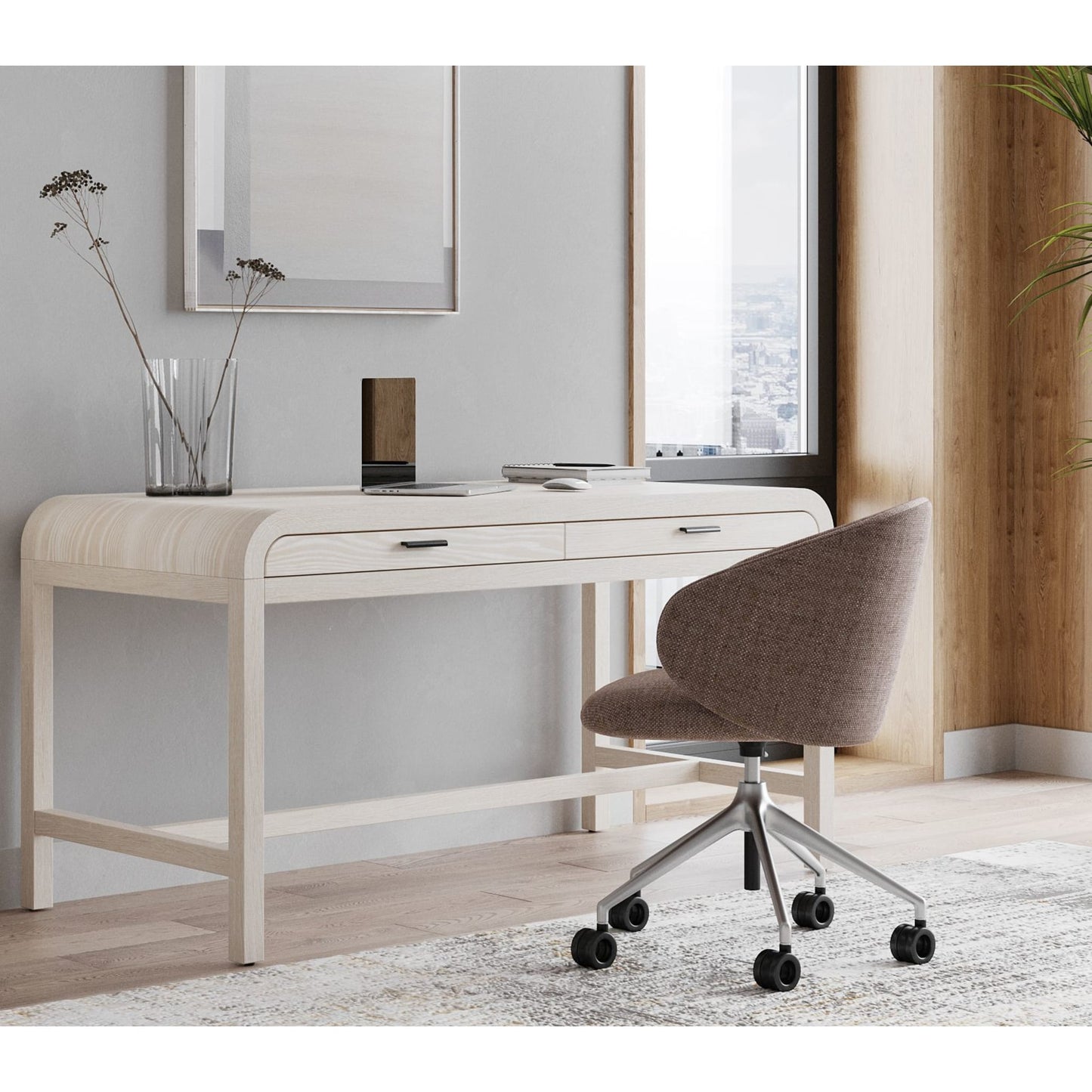 Modus Drake Two Drawer Writing Desk in Sugar